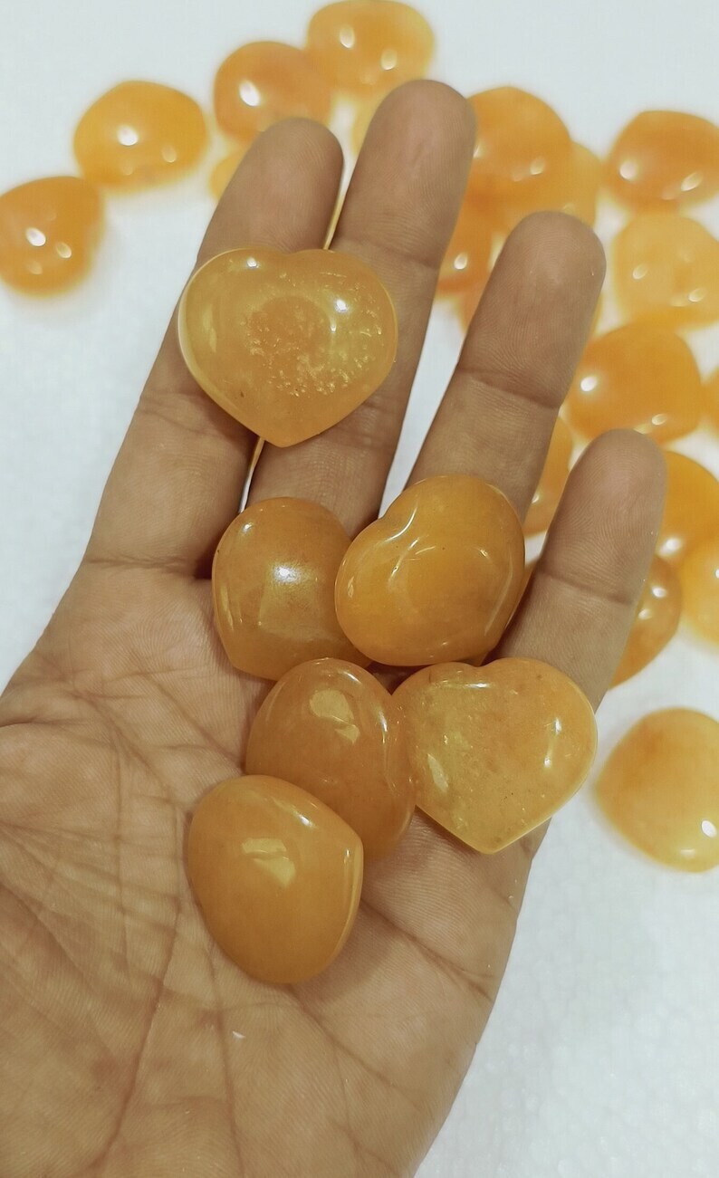 Natural Citrine Heart 1″-1.25″ | Yellow Crystal for Healing, Balance & Cleansing