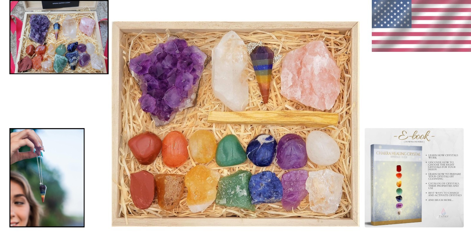 19-Piece Deluxe Chakra Crystal Healing Set – Beautifully Boxed Gift for Wellness