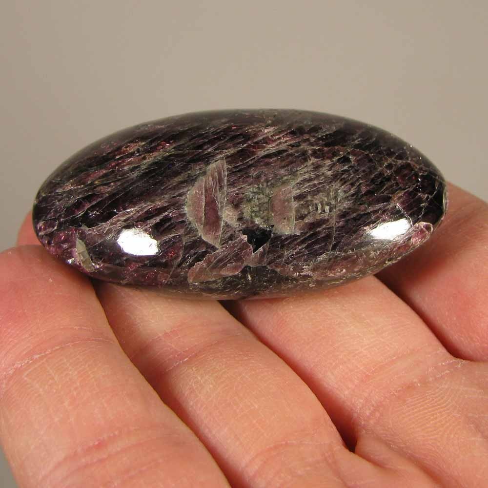 2.1″ Red RHODOLITE GARNET Crystal Polished Palm Stone – India