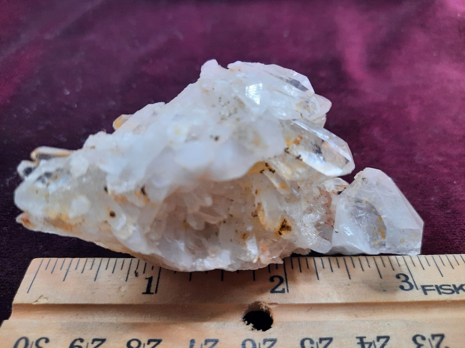 Quartz Crystals Cluster Arkansas Size 2 3/4 x 1 1/2 x 1 1/2 inches