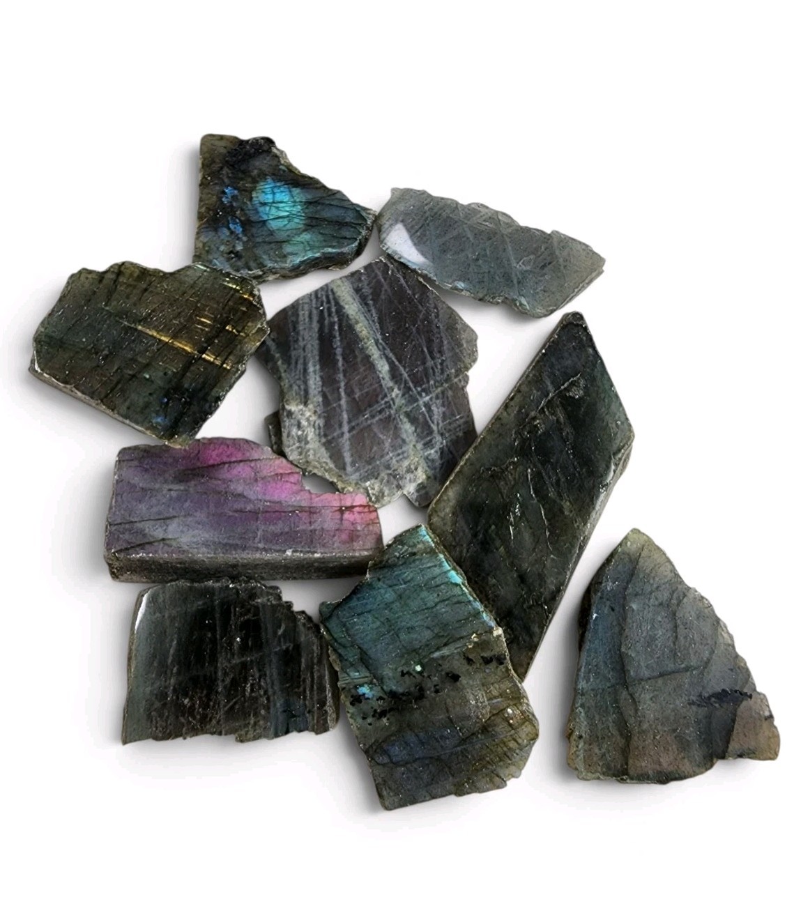 Labradorite Polished Face Pieces Madagascar 137.3 grams