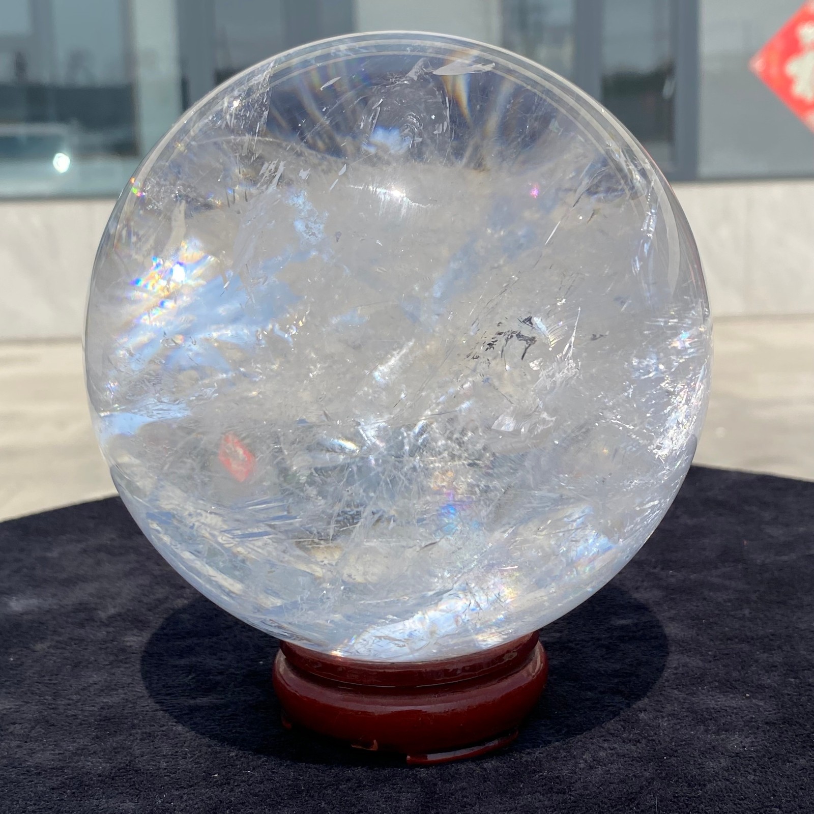 7.82LB white crystal transparent quartz crystal ball Reiki repair
