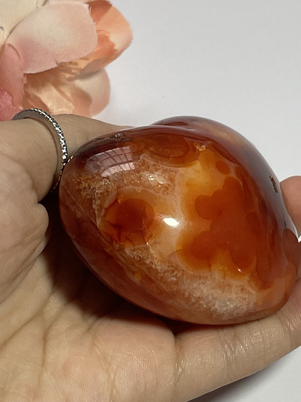 Genuine Natural Carnelian Puffy Heart Shaped