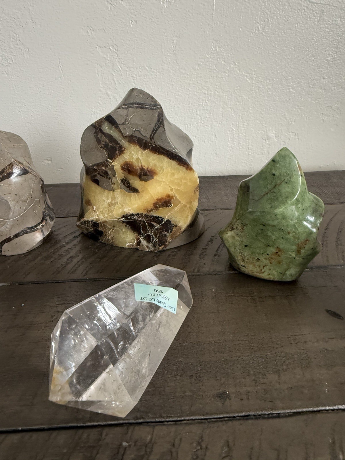 Large Crystal Lot Quartz Point Amethyst Jasper Flames Mixed Stones Display