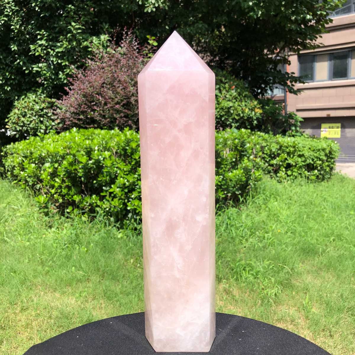 4.79LB Natural rose quartz obelisk pink crystal tower point healing decor
