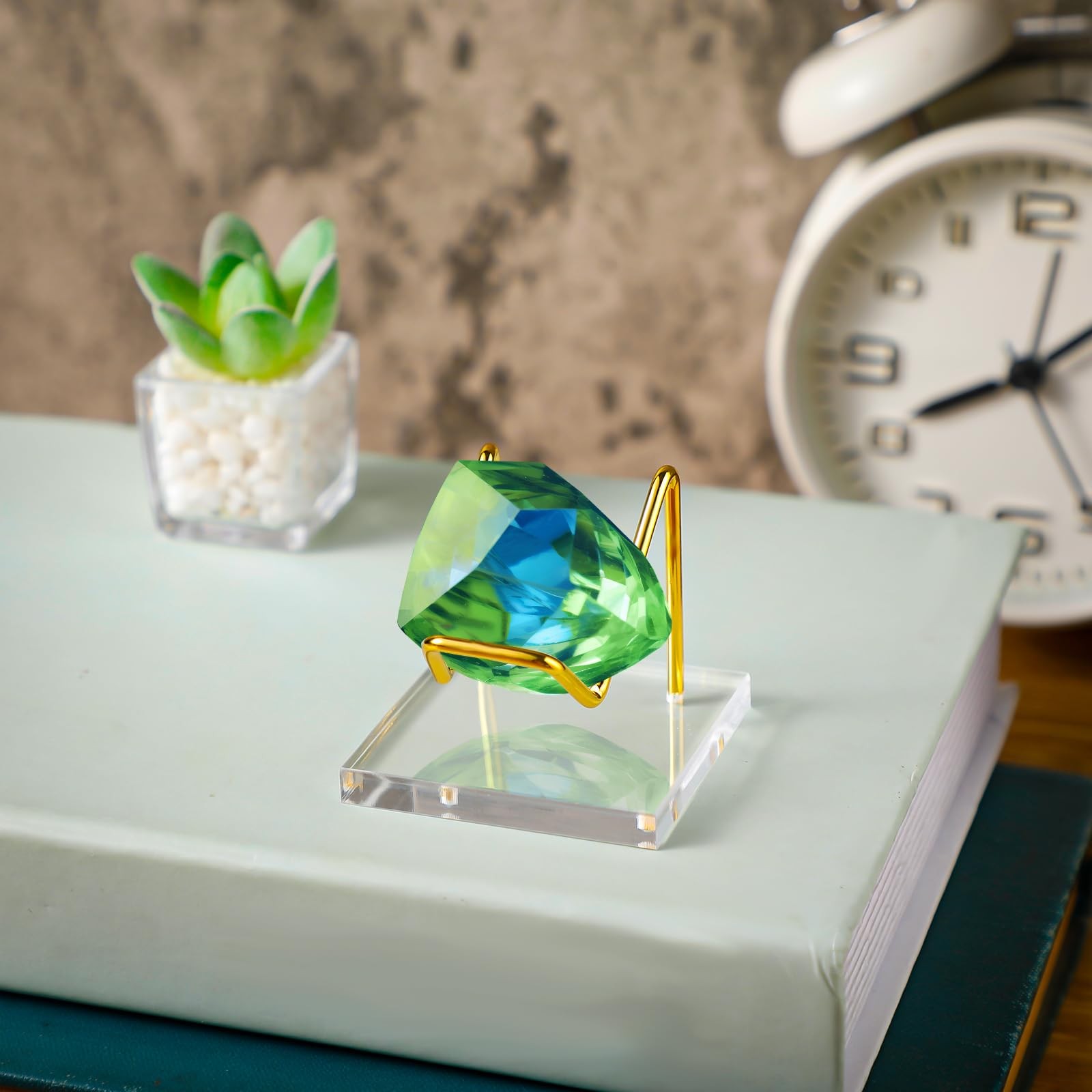 4 Pcs Metal Crystal Display Stand Rock Holder Crystal Display Shelf with Meta…
