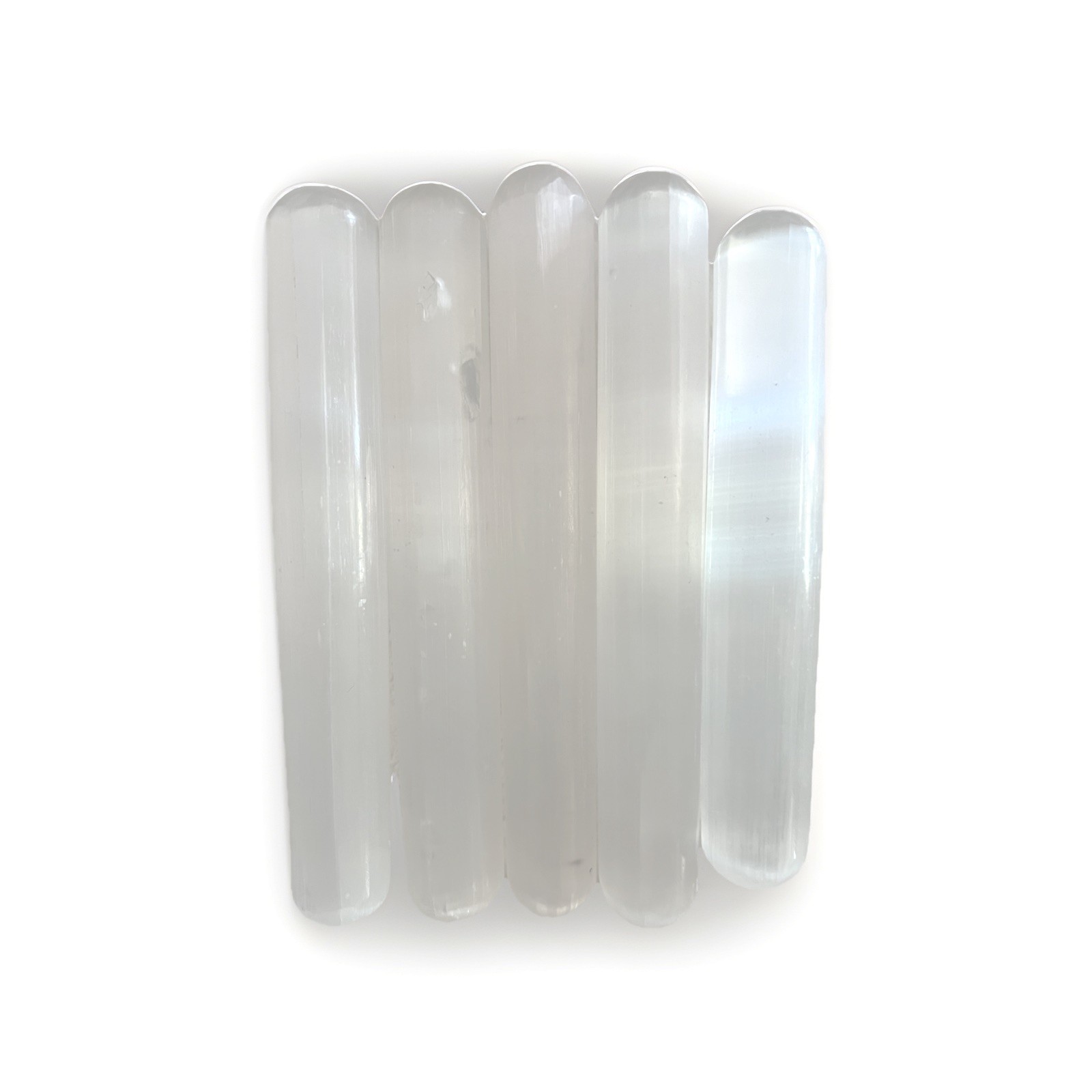 Selenite Crystal Massage Wand 6inc Smooth Polished Round Heal Reiki CHARGE Prote