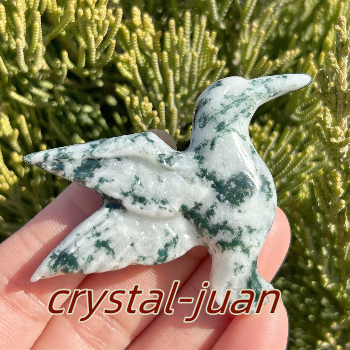 2″+ Natural Aquatic agatet hummingbird skull Carved Quartz Crystal skull heal