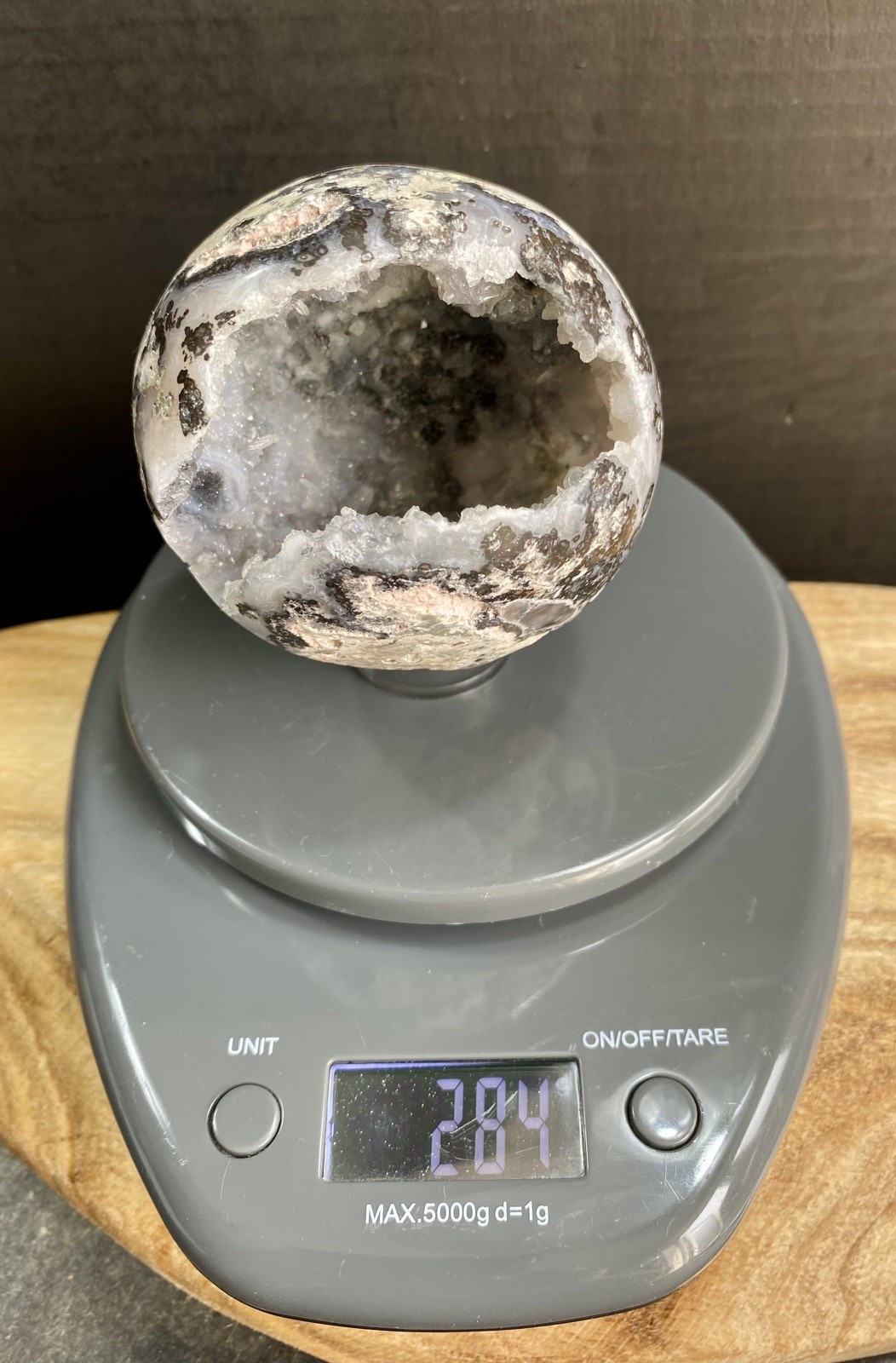 Crystal Argentina Agate Geode Sphere Druzy Raw UV High Quality Rare 264g 7.7cm