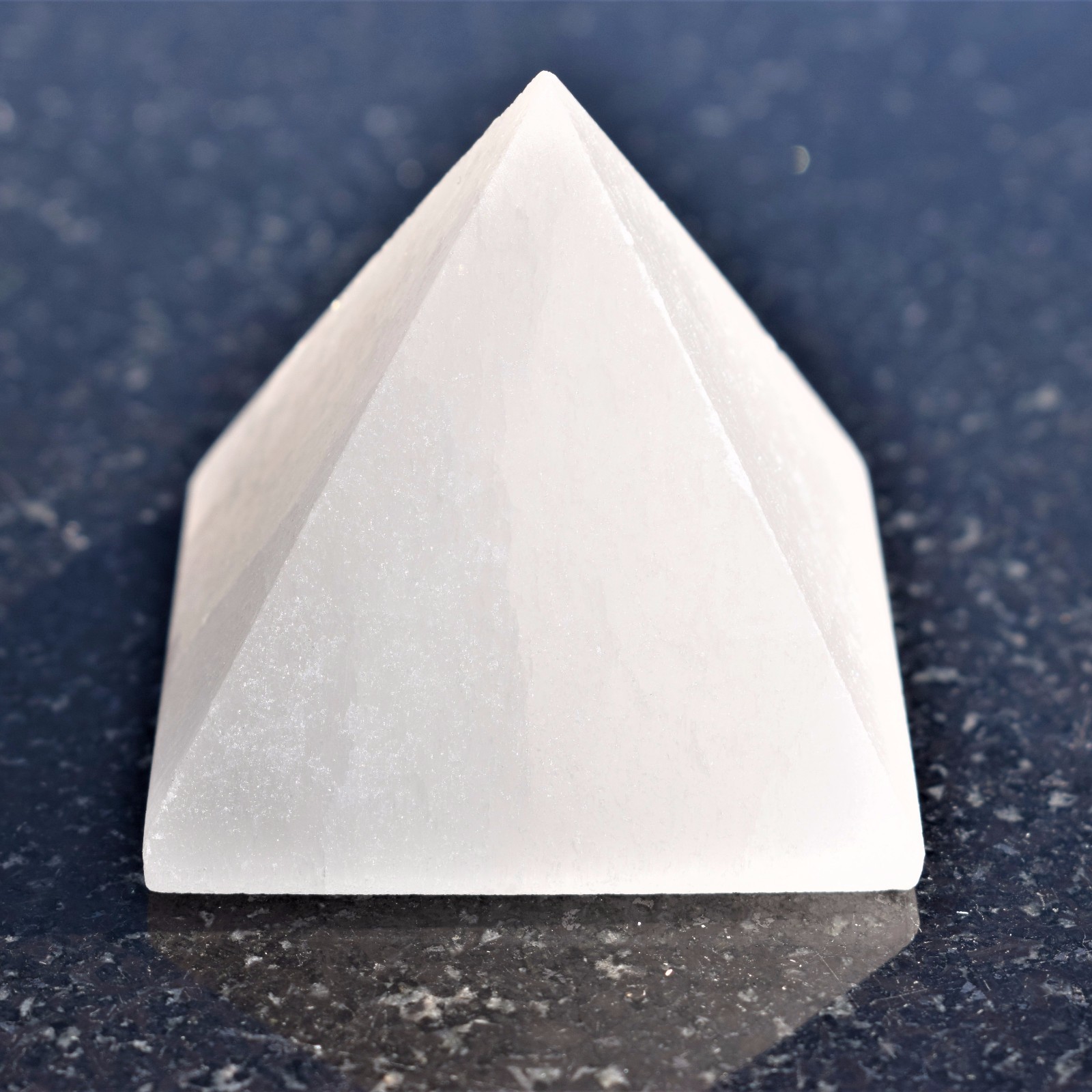 2″ (50mm) Moroccan Selenite Pyramid Hand-carved Hand-Polished POWERFUL ENERGY