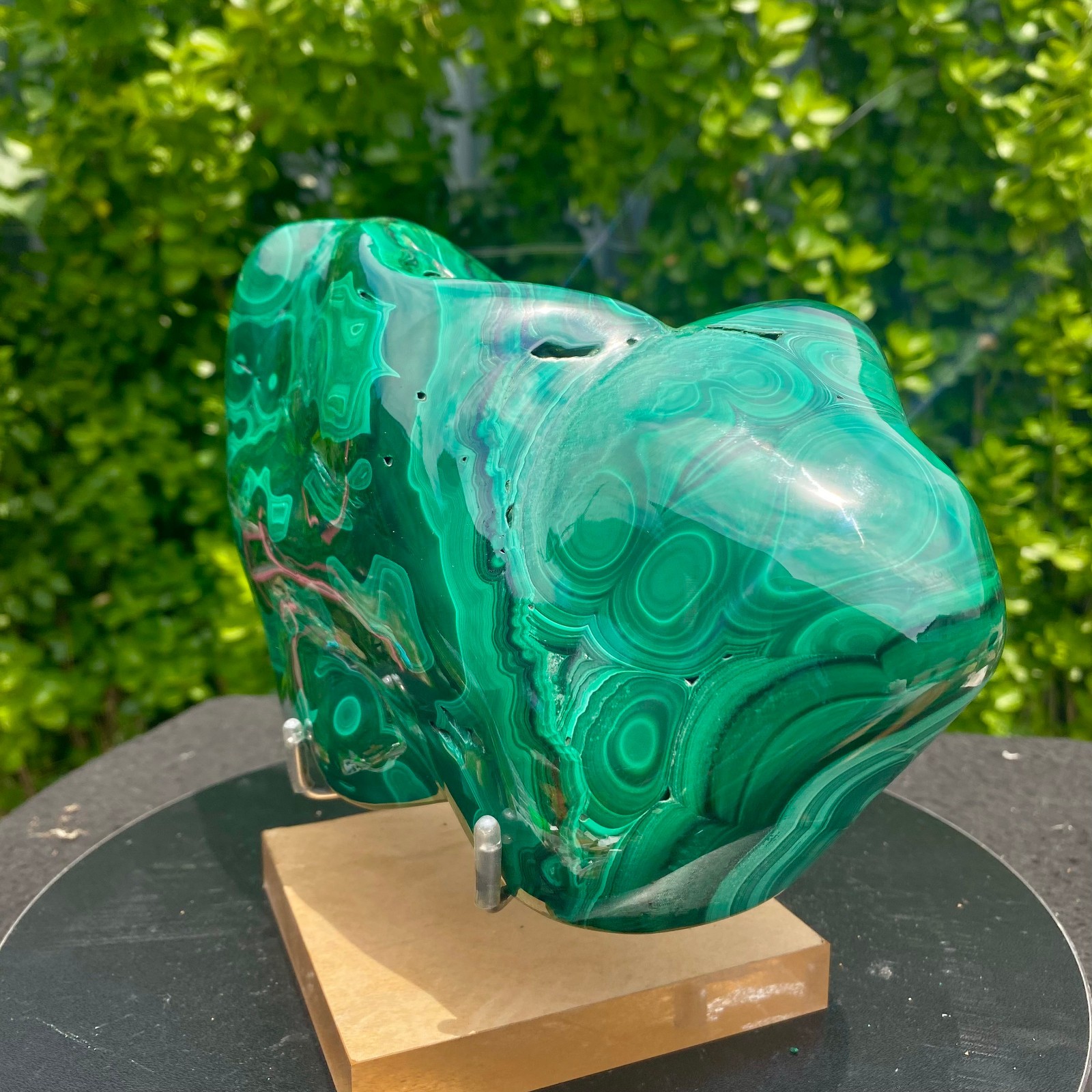 8.26LB Natural glossy Malachite transparent cluster rough mineral sample