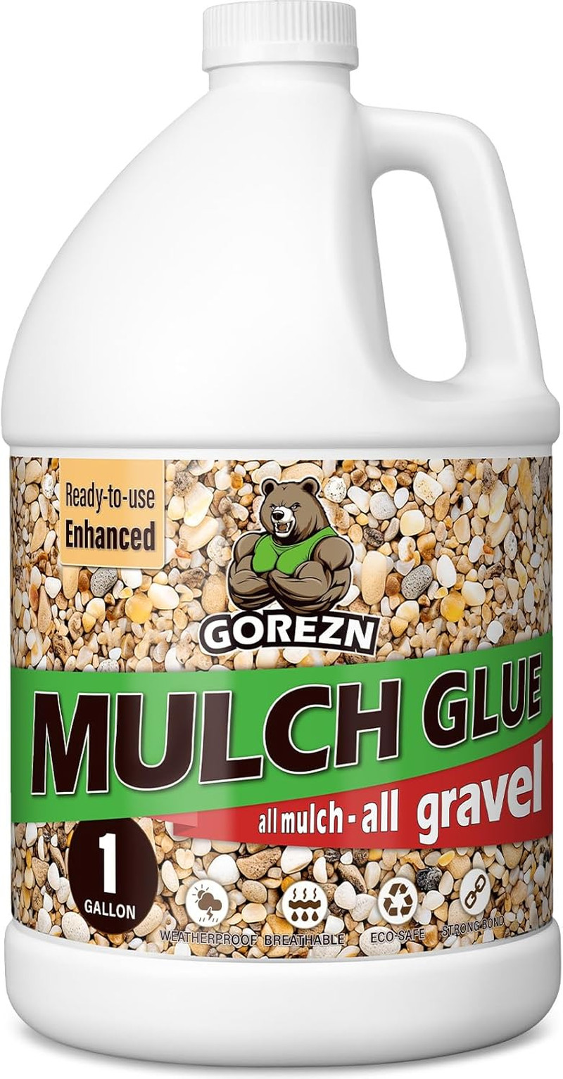 Mulch Glue for Landscaping, 1 Gallon Rock Glue for Pea Gravel, Pebbles, Wood and