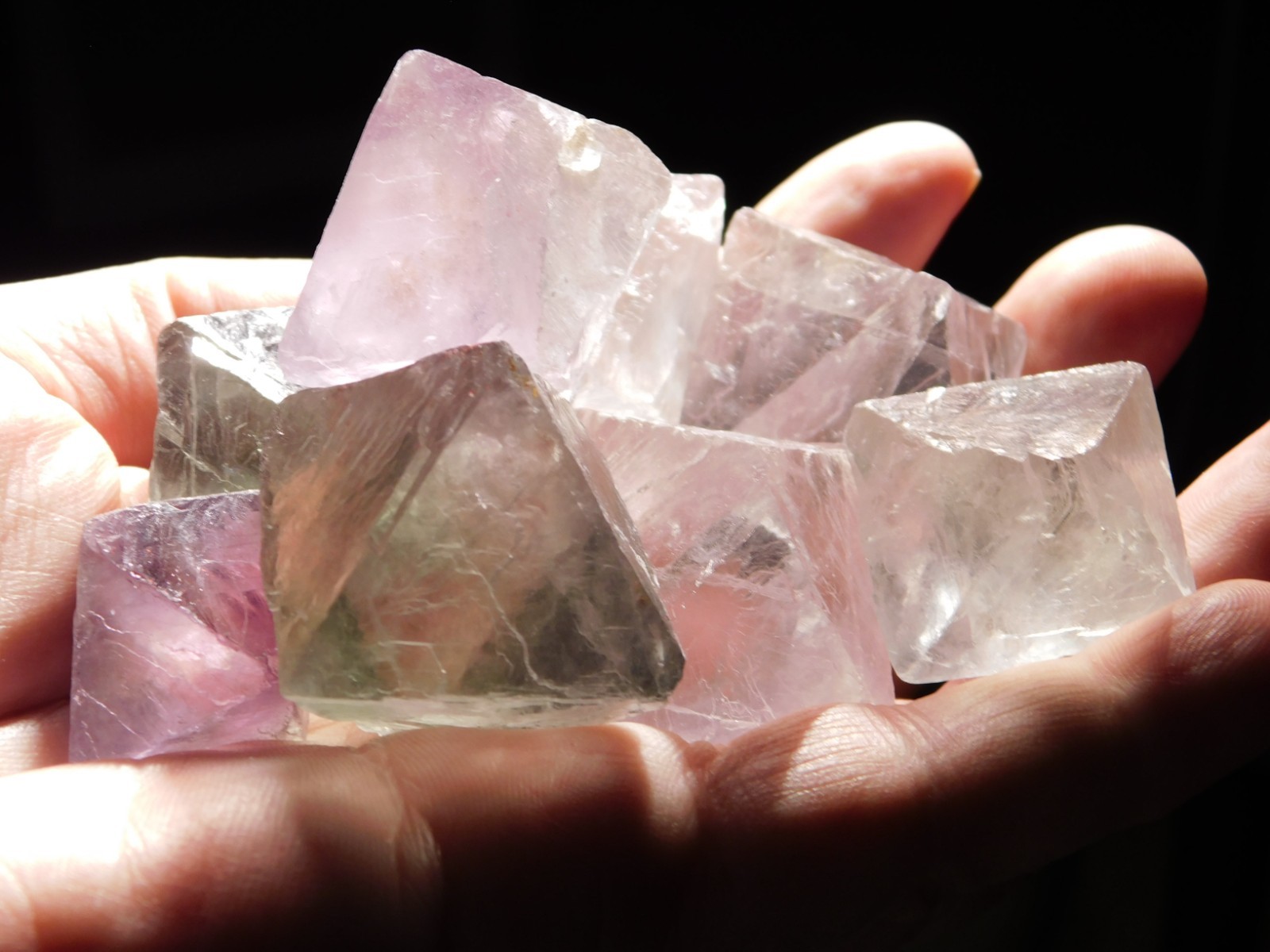 Big Lot of EIGHT! Translucent Octahedron FLUORITE Crystals From China 344gr