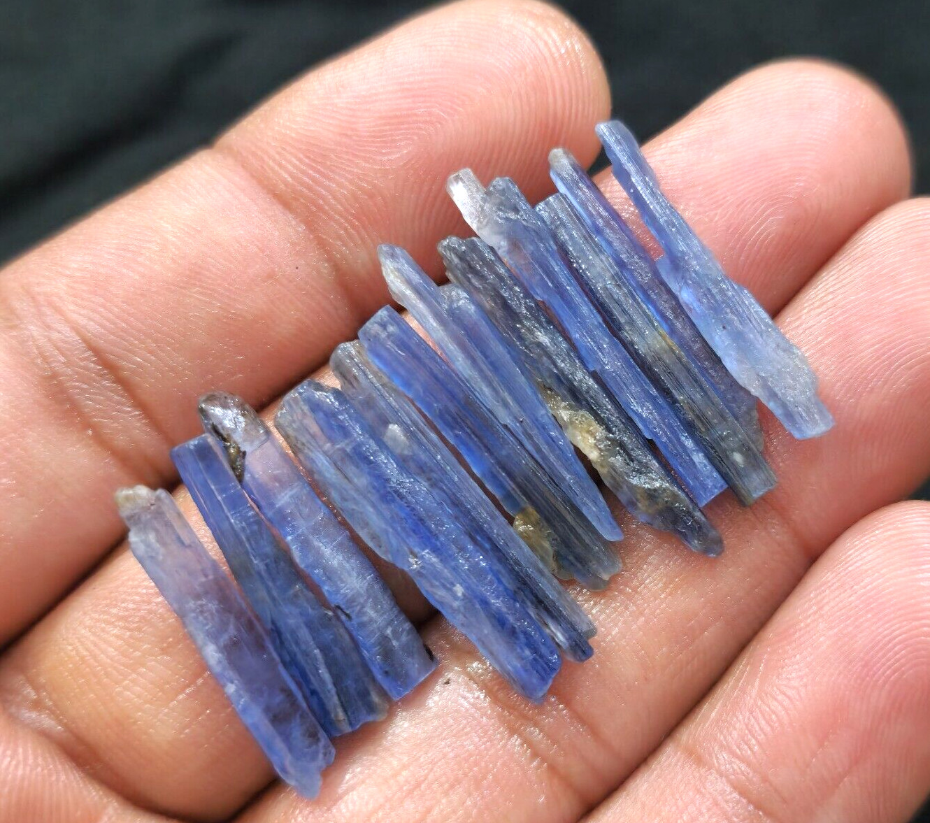 Ultimate Blue Kyanite Rough Shards 12 Pcs Lot Size 23-28 MM Rare Loose Gemstone