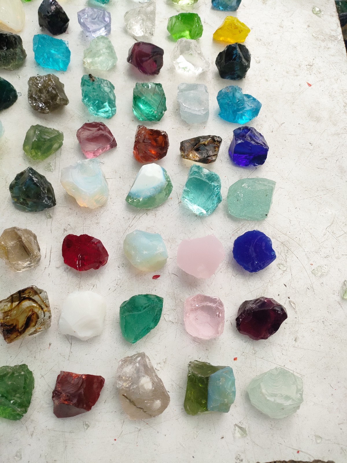 1.49kg(EB150)63pcs/63 Colours Rare Combination of Andara Crystal Monatomic