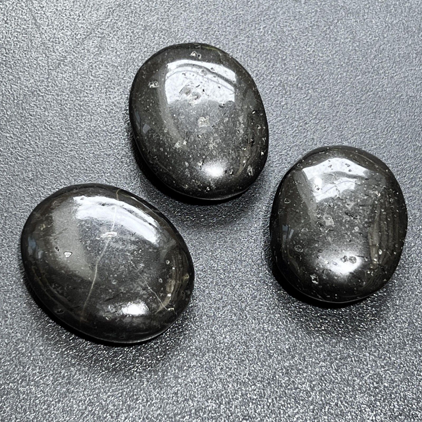 Black Tourmaline Crystal Palm Stone Carving Natural Genuine Mineral