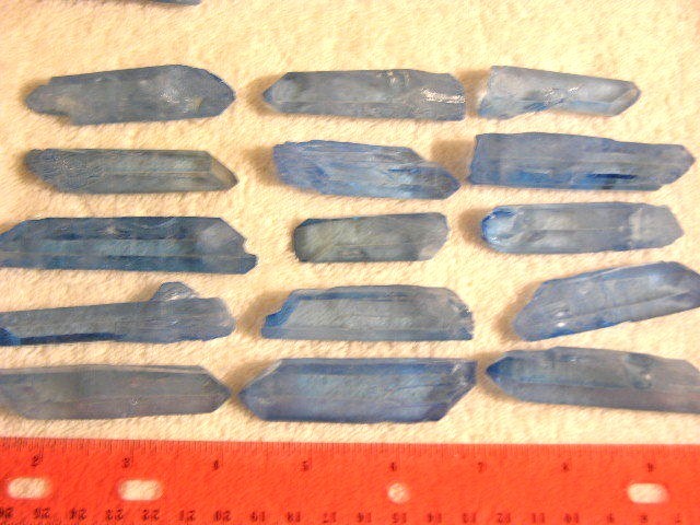 Aqua Aura quartz crystal 2-4 inch large 6 crystals per winner