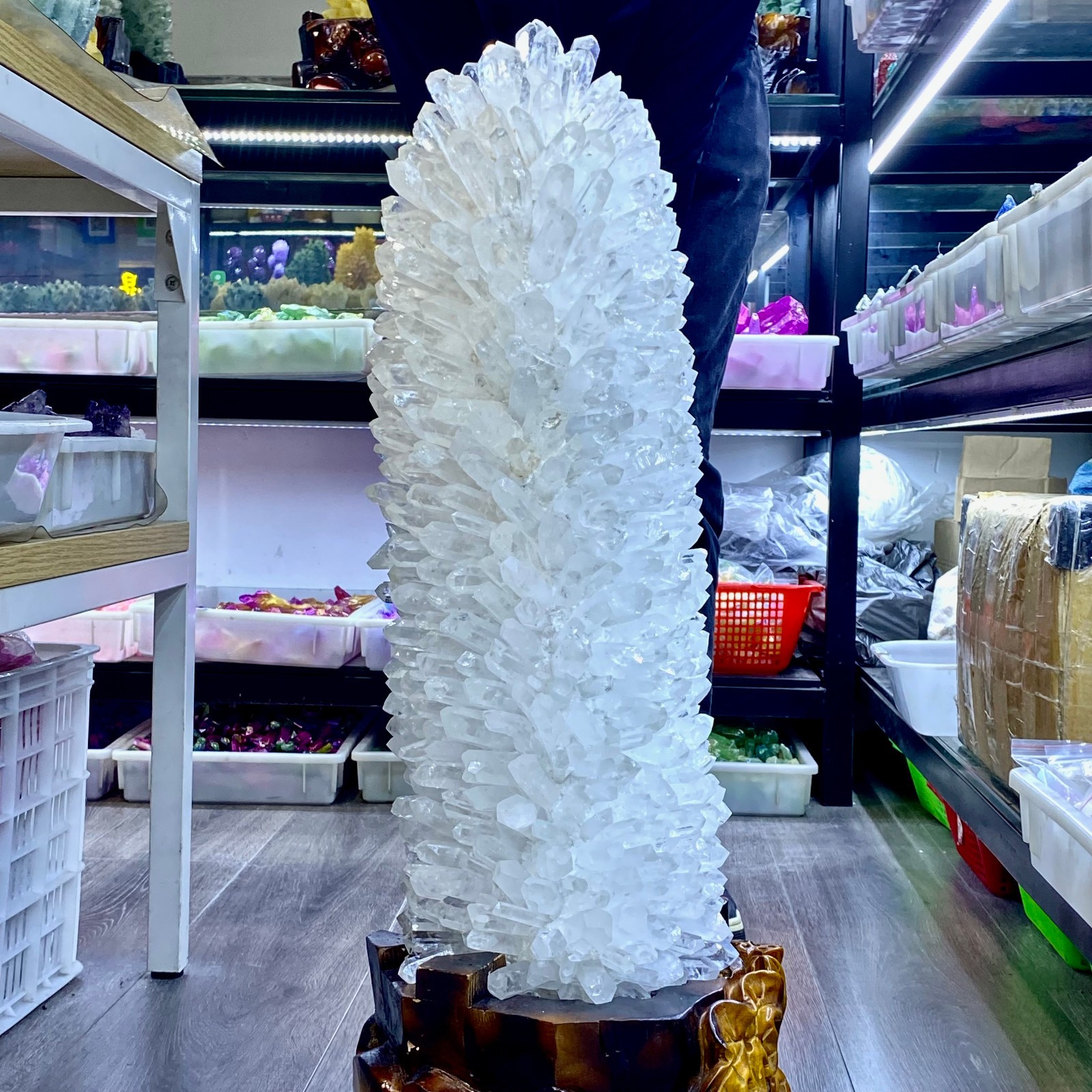 75LB New find white phantom quartz crystal cluster mineral sample