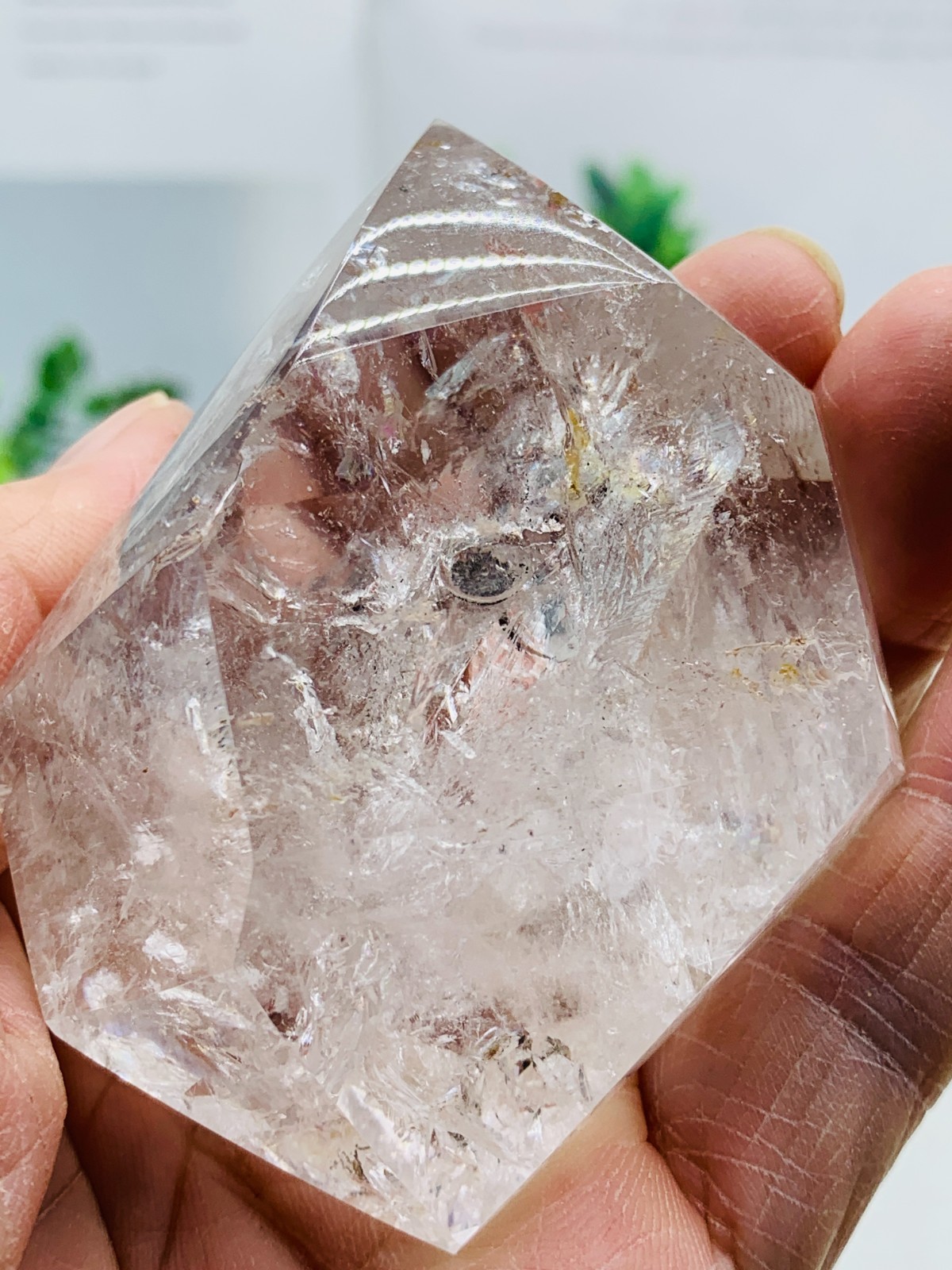 Natural Herkimer Diamond Enhydro Crystal Cluster Gem&moving water drop 183G 73MM