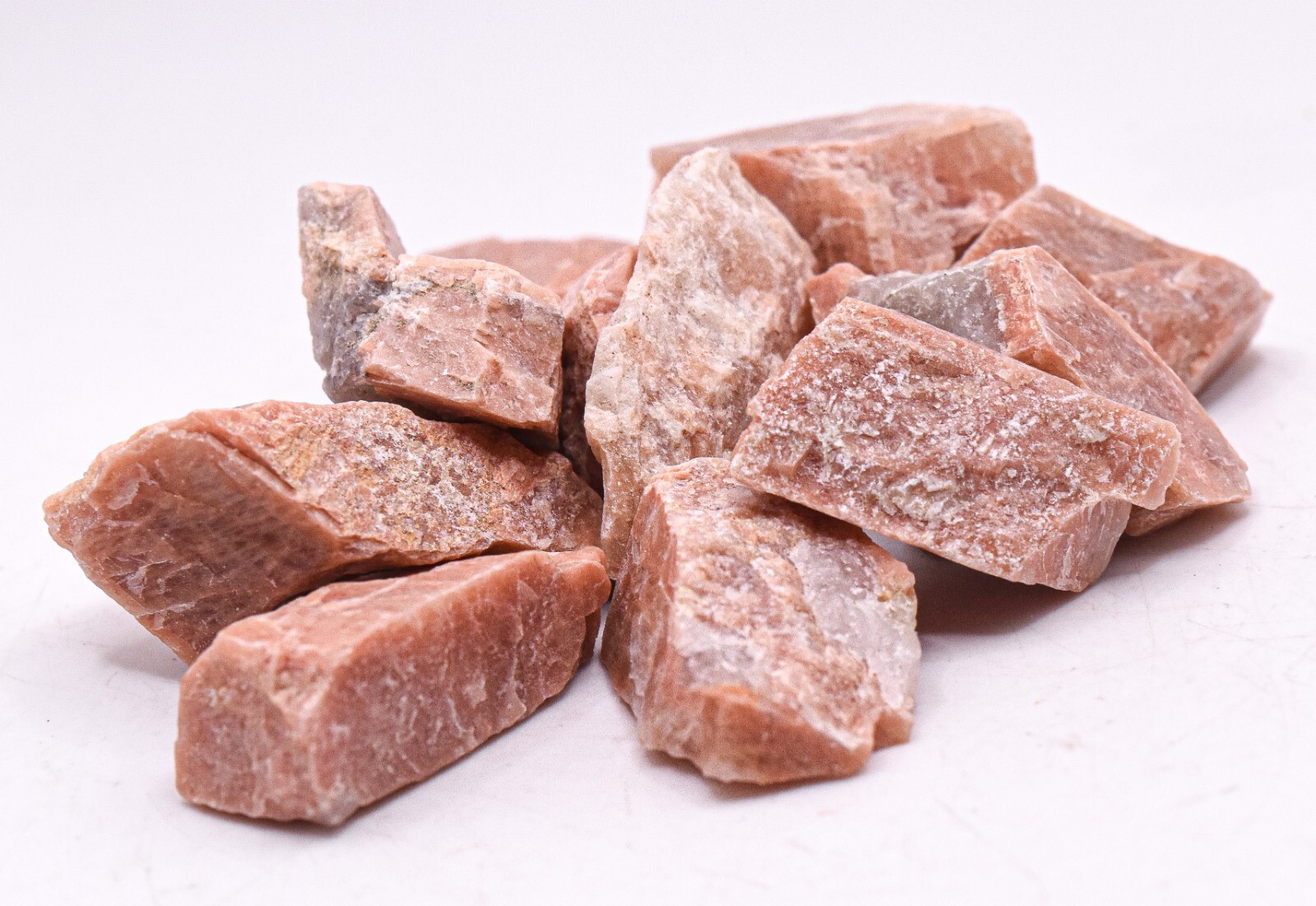 Natural Peach Moonstone Rough Crystal Mineral Feldspar Stones India 1/2 1 2 5 LB