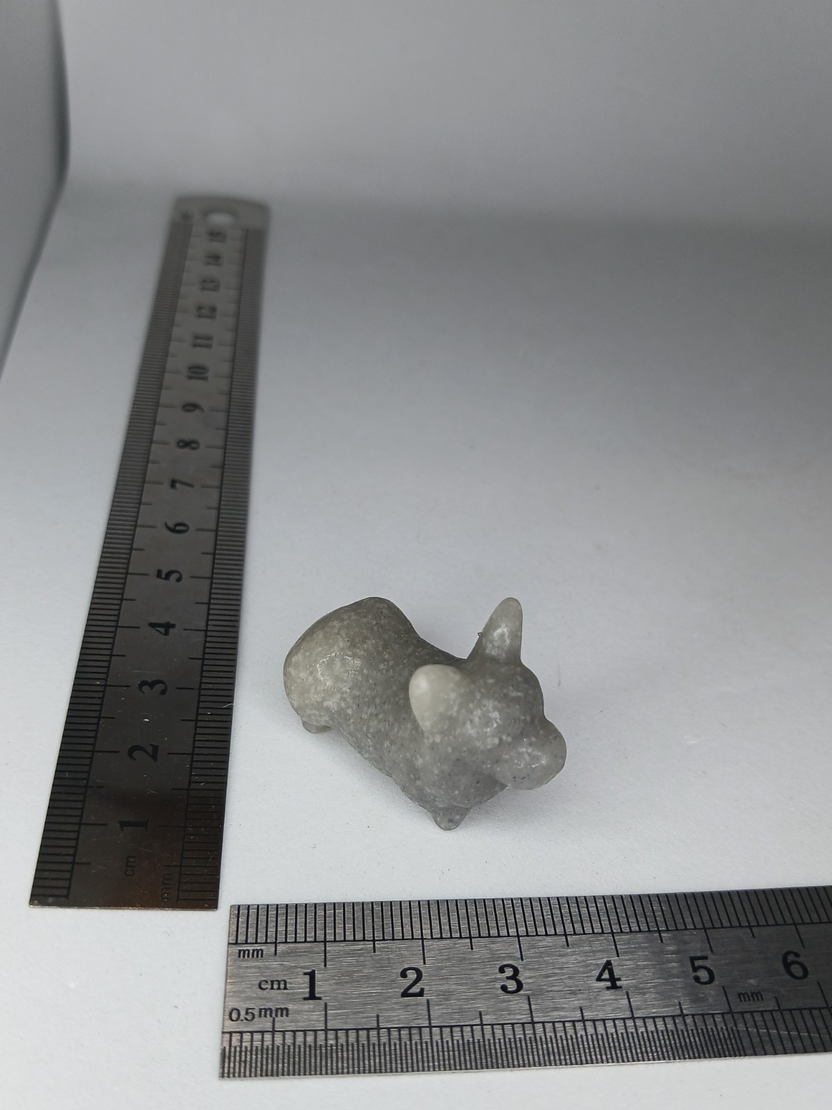 Small Mini Blue Aventurine Crystal Carved Corgi Puppy Dog Figure Collectable