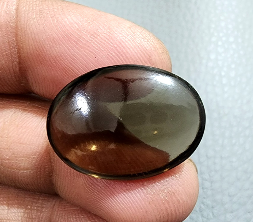 Raw Smoky Quartz 25.6Ct Cabochon Natural Brown Polished Gemstone Collector Piece