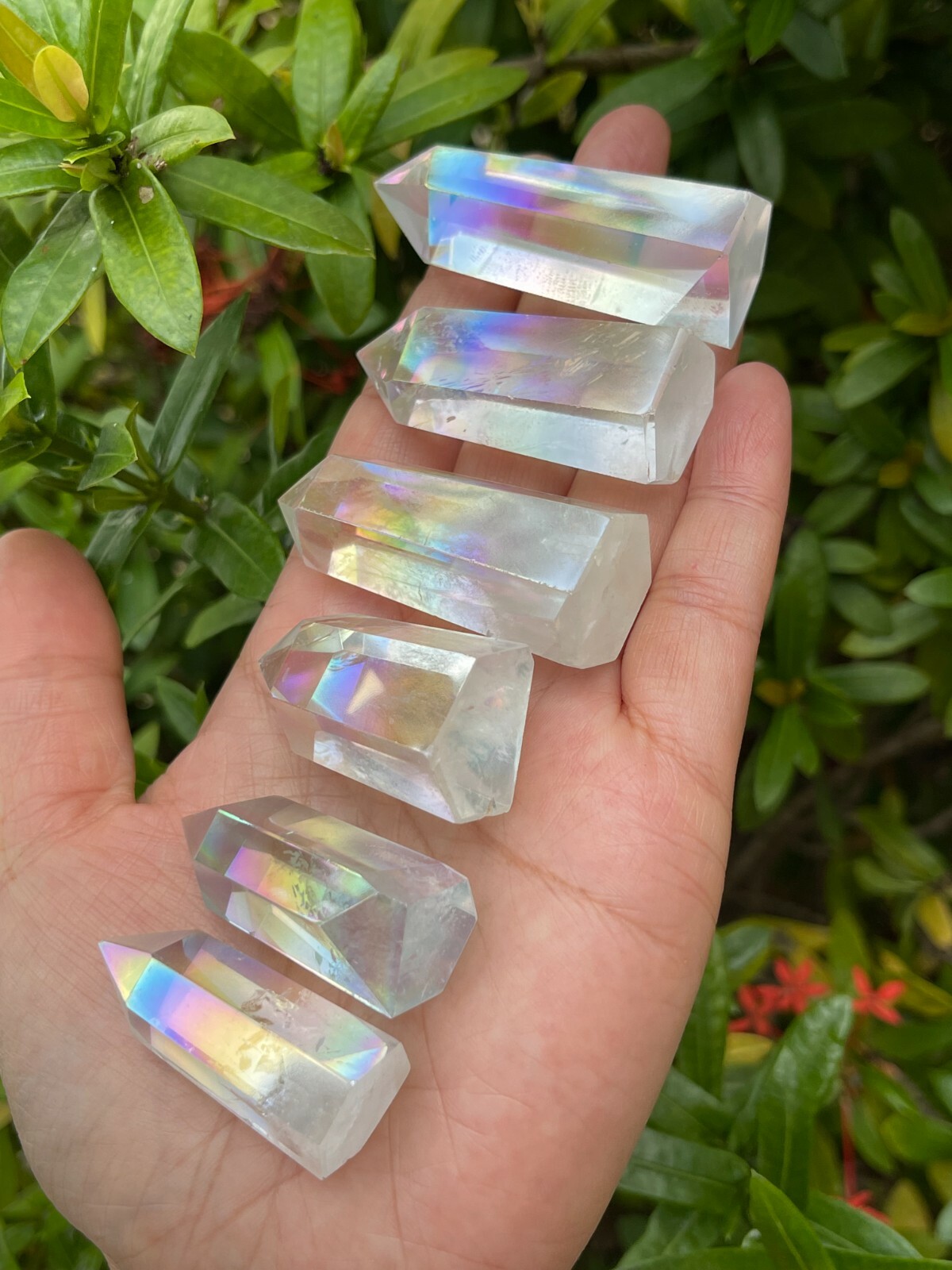 Premium Angel Aura Quartz Points,Crystal Plated Angel Aura Obelisk,Pick A Weight