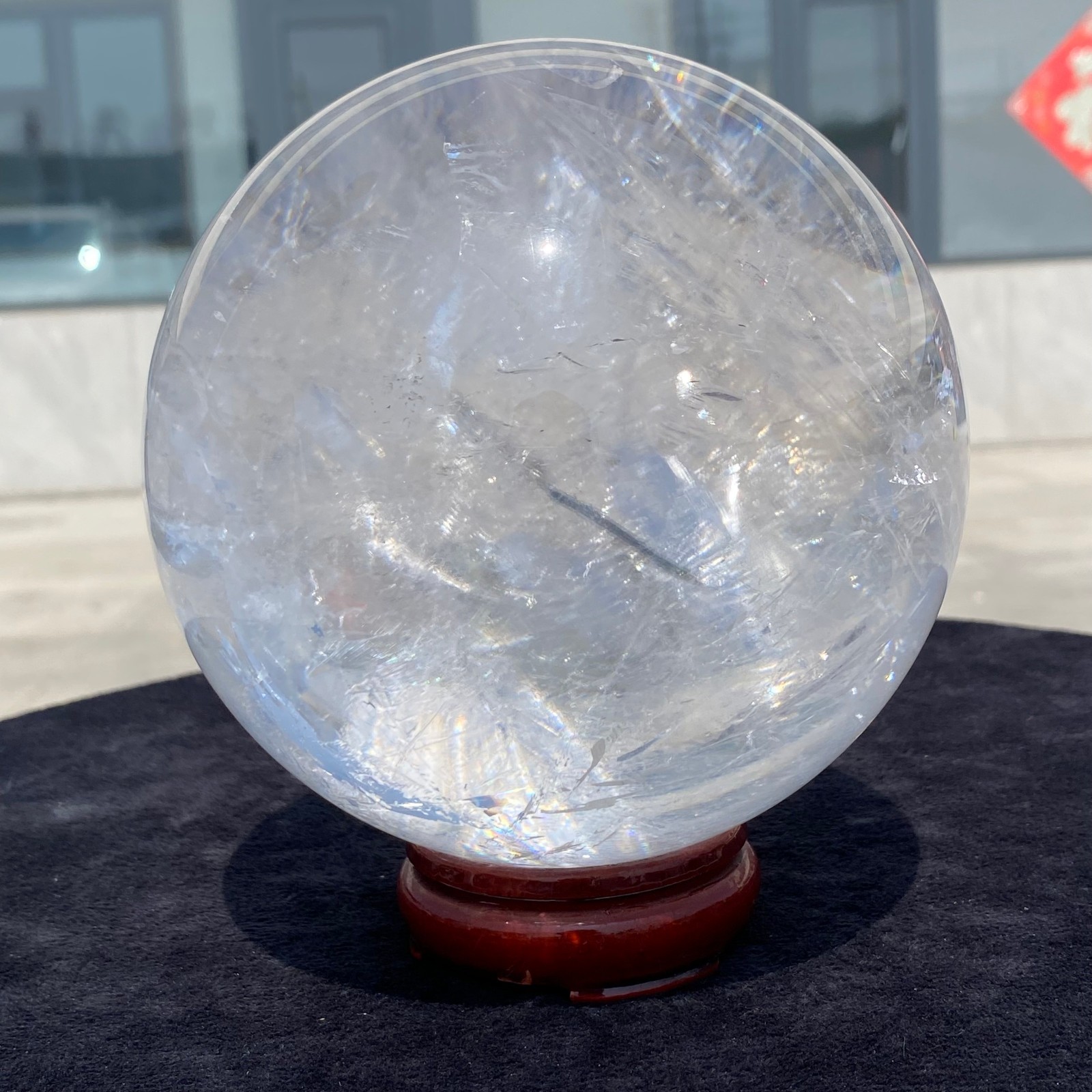 7.82LB white crystal transparent quartz crystal ball Reiki repair
