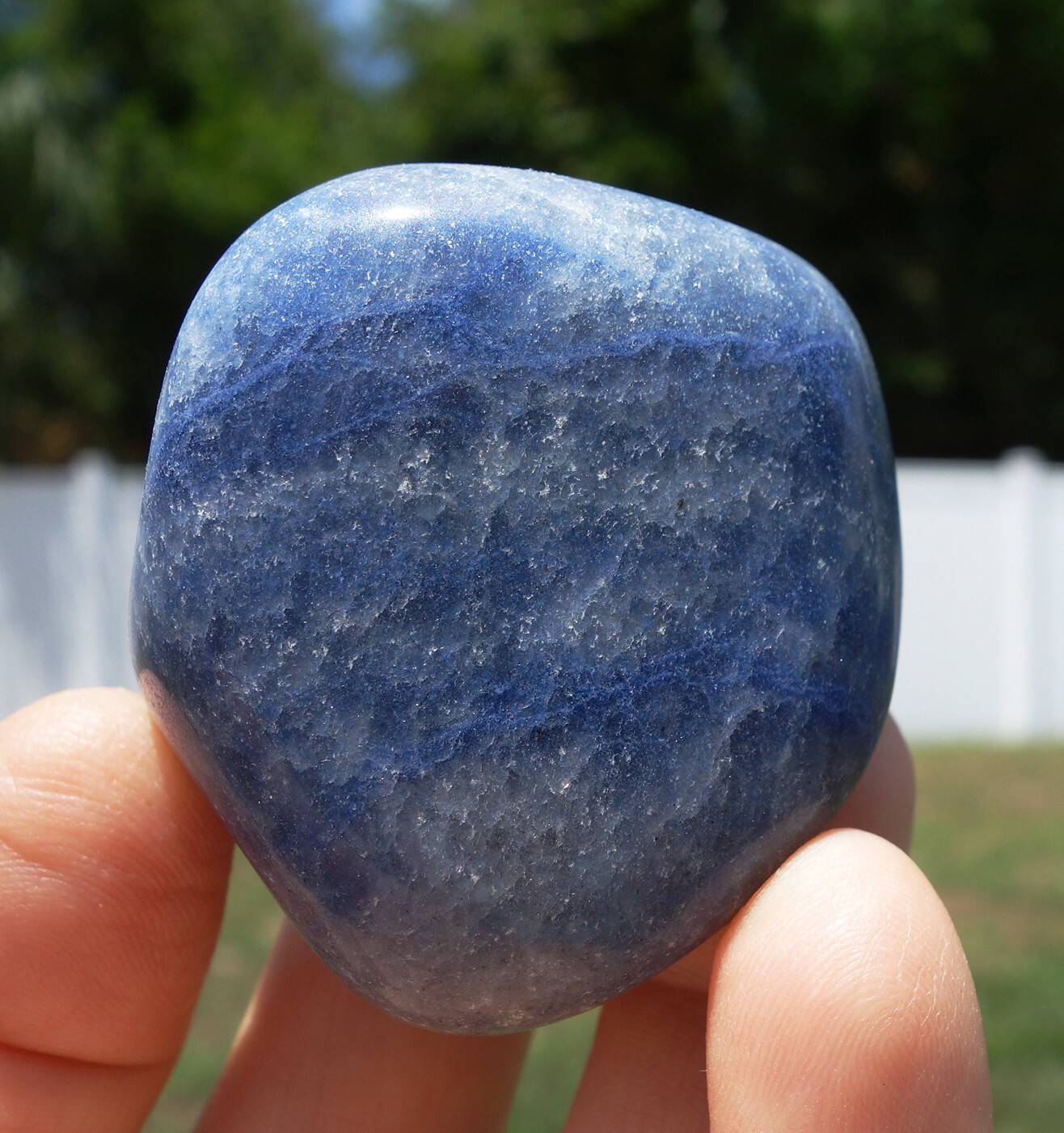 Blue DUMORTIERITE in Quartz Crystal Brazil Freeform Polished New Old Stock #3