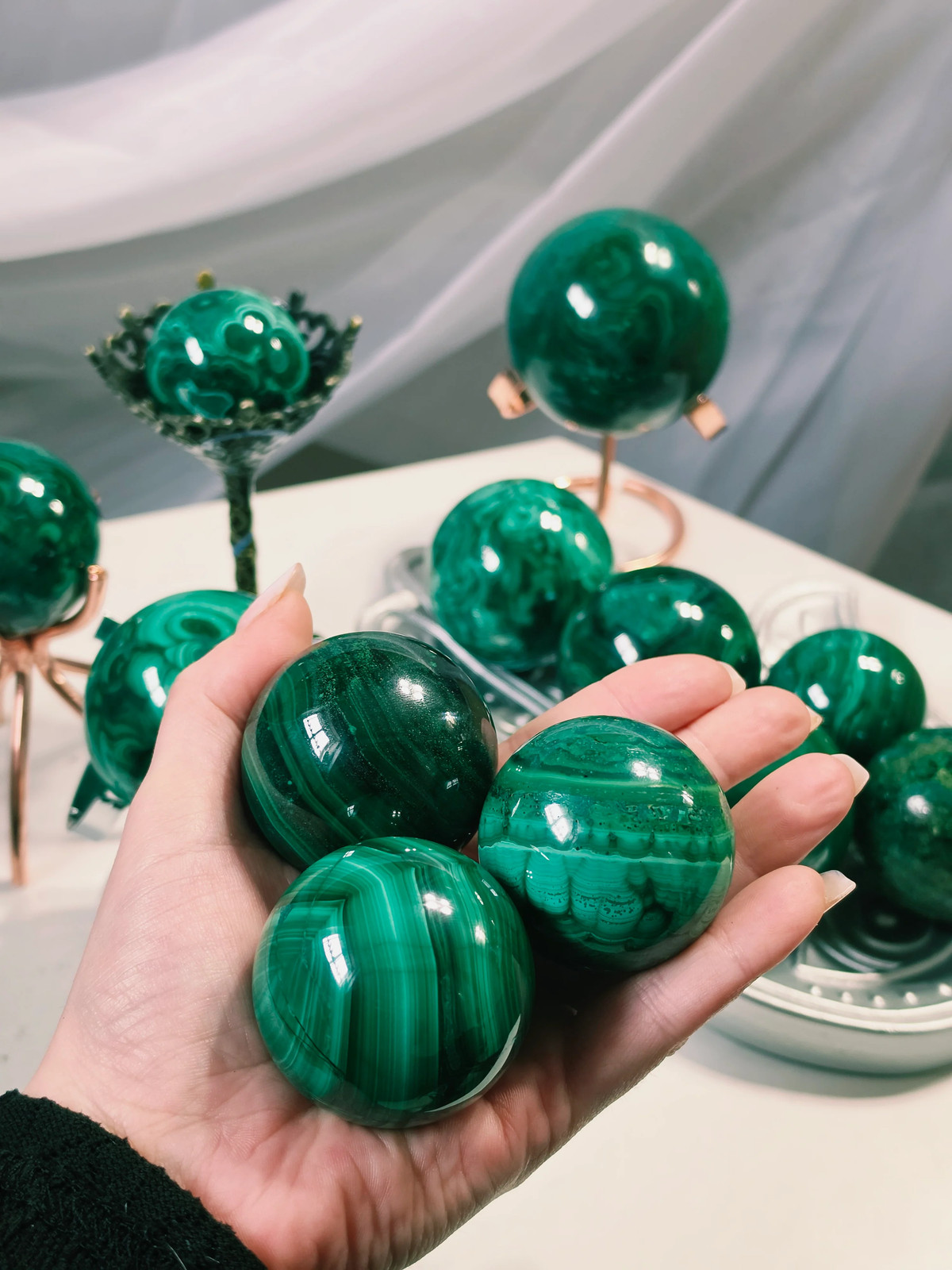 Congo Malachite Sphere AAA Quality Wholesale 1kg