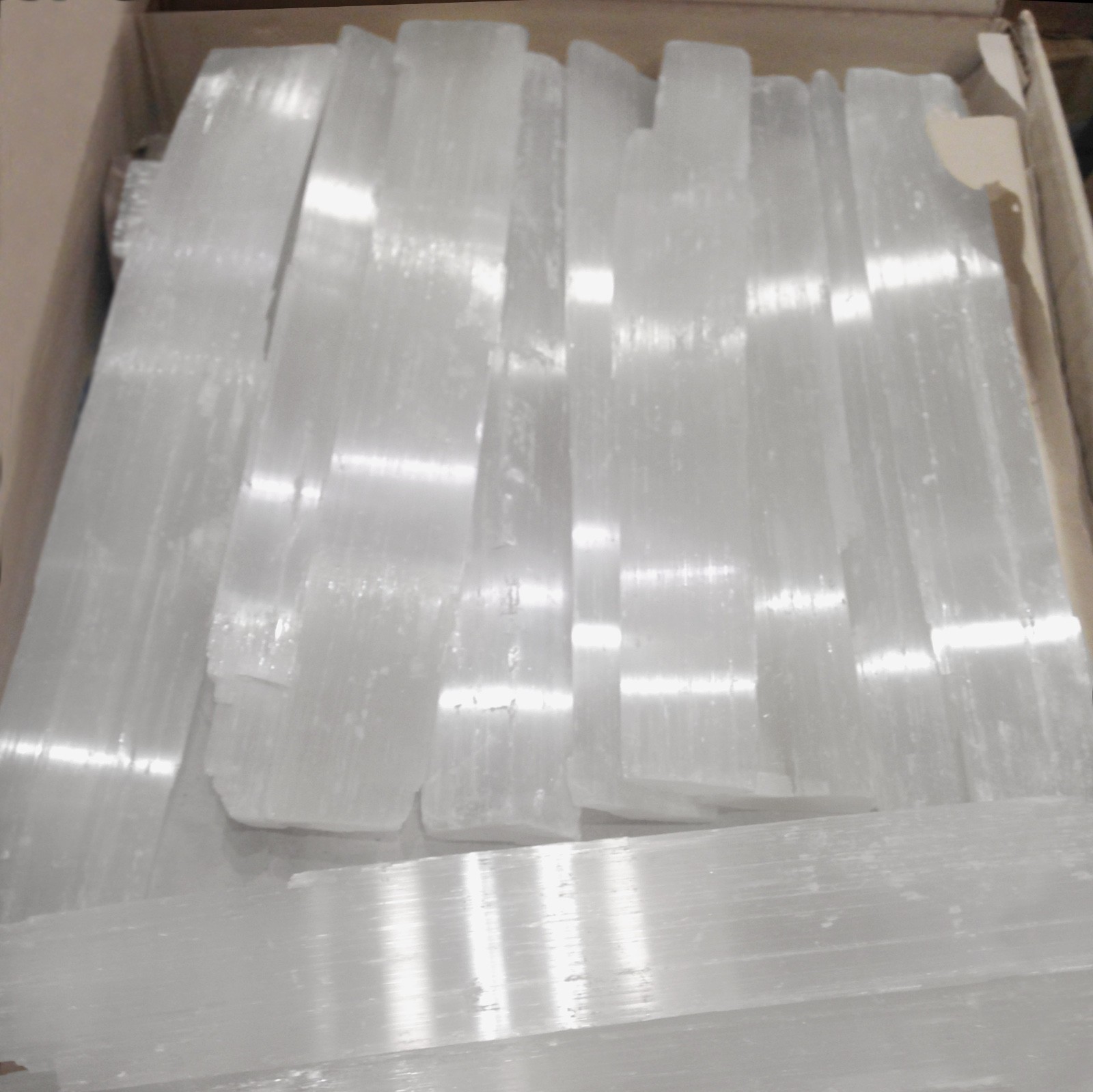 lbs LOT Selenite Logs XL Crystal ” Natural Wand Bars Rough Stick BULK Wholesale