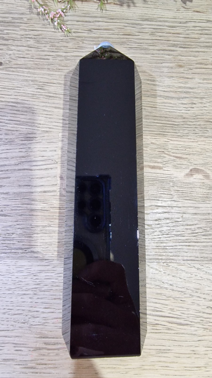 Large Black Obsidian Crystal Tower Point 713g 18cm DISCOUNTED Reiki Chakra