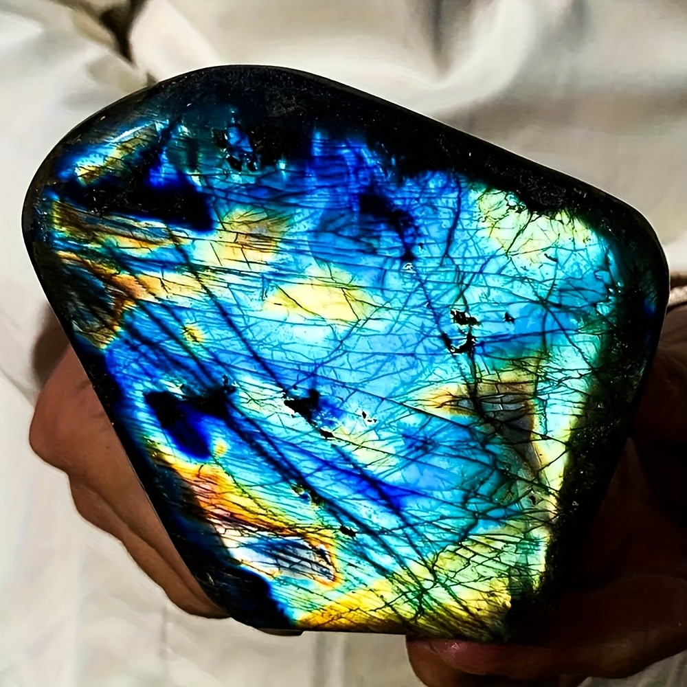 1.1-1.76LB Flash Labradorite Freeform Display Crystal Quartz Healing Decor Gift
