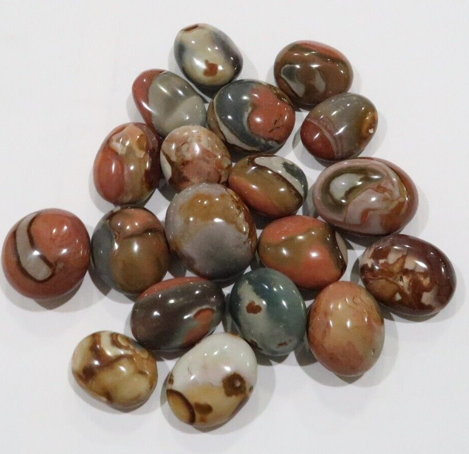 Colorful Polychrome Jasper crystal Palm Stone medium size 2-2.5″ red, green