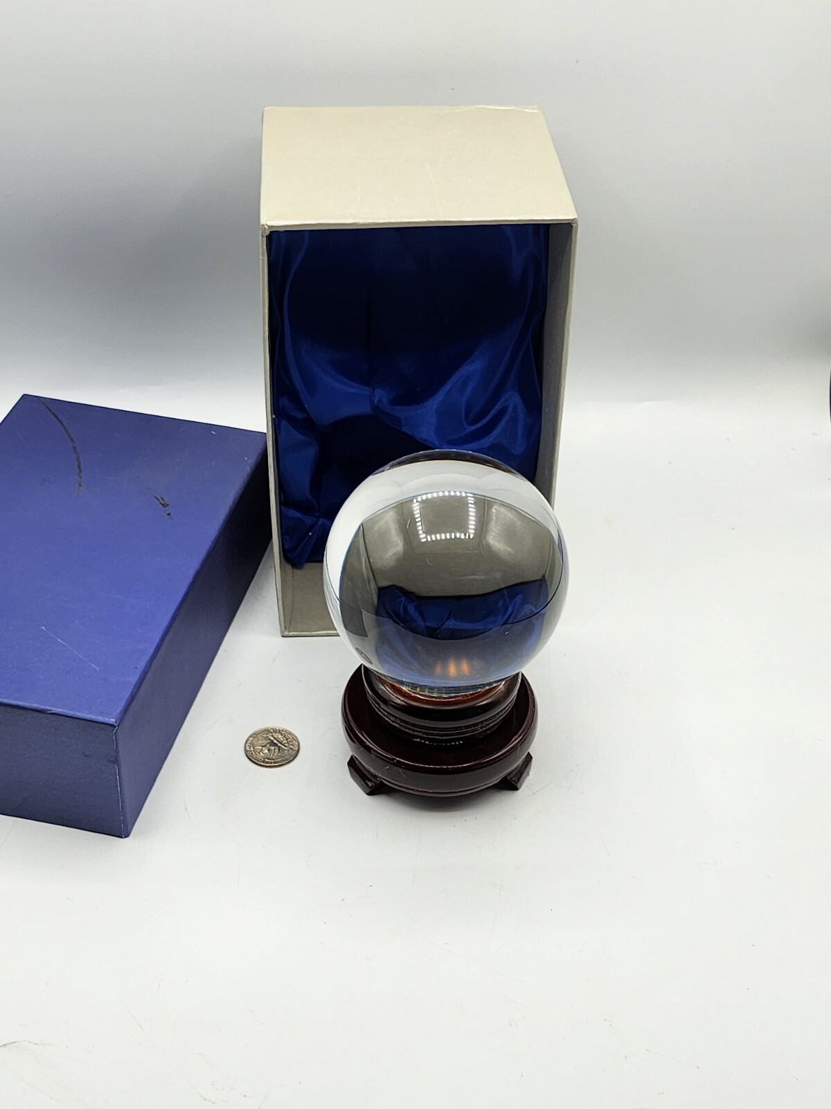 LONGWIN 4 Inch Clear Crystal Ball Meditation Sphere With Stand And Box