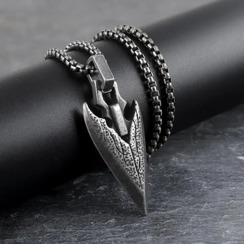Men’s Fashion Jewelry Silver Celtic Viking Spear Head Pendant Necklace 1PC