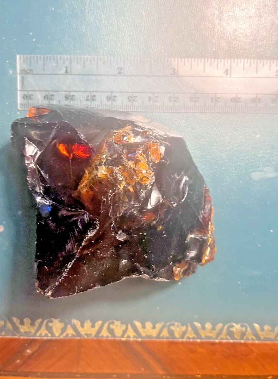Large Natural Fire Obsidian – Deep Red Fire – 3.75” – Gifted as Glass Buttes