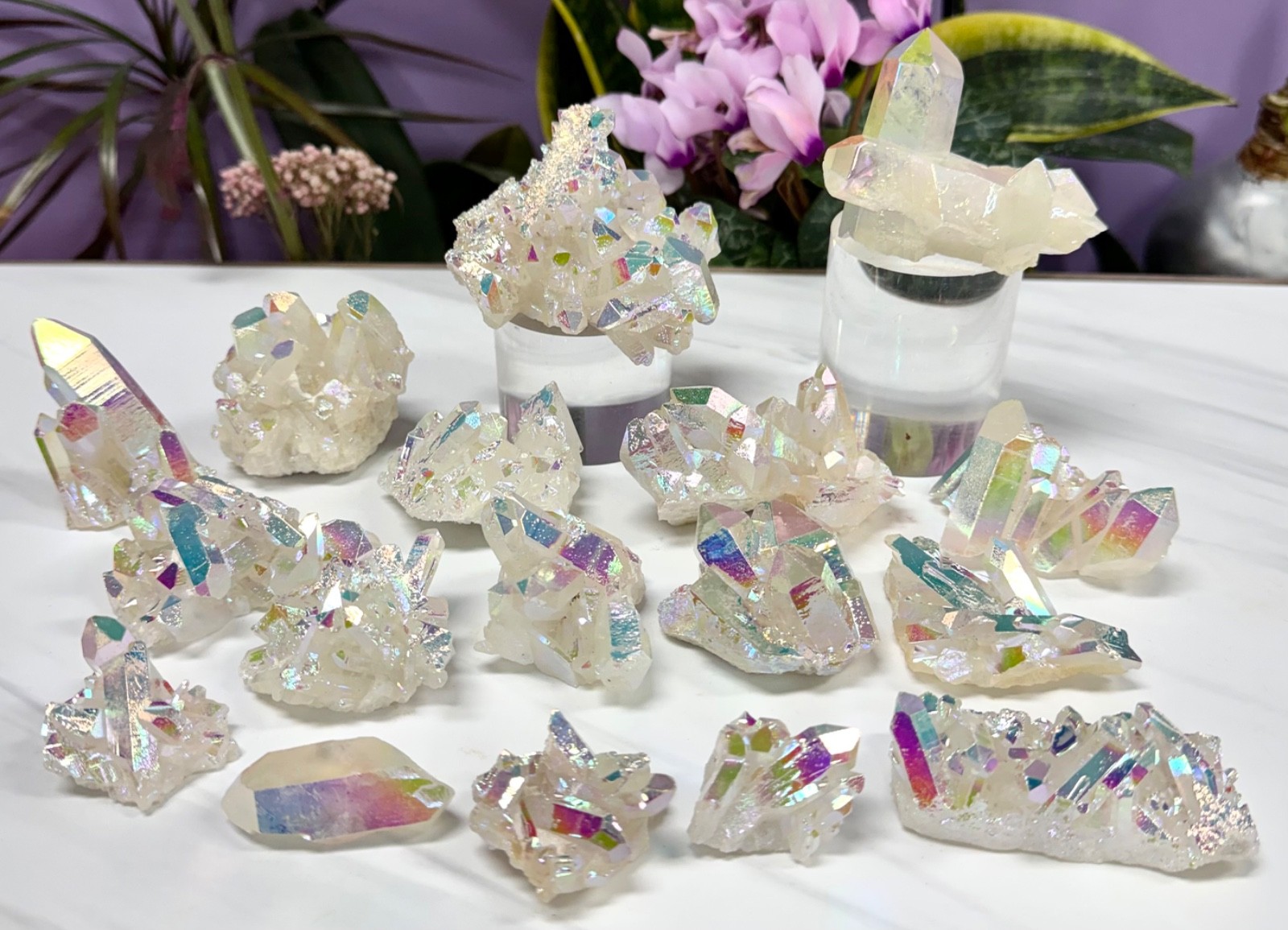Wholesale 2 Lbs Angel Aura Quartz Cluster Natural Crystal