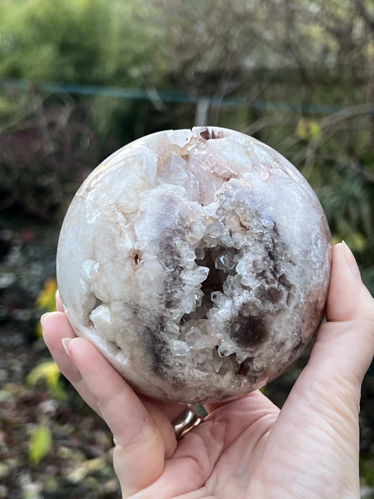 Large Brazilian Double Druzy Pink Amethyst Crystal Ball 1058g AAA+ 110mm