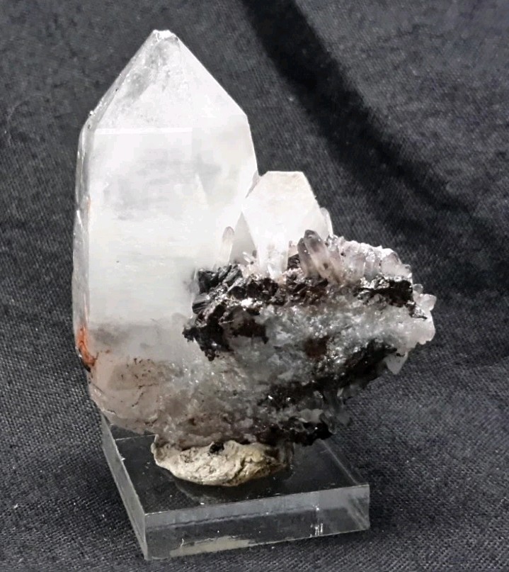 48mm QUARTZ with CALCITE and SPHALERITE from Chihuahua, Mexico