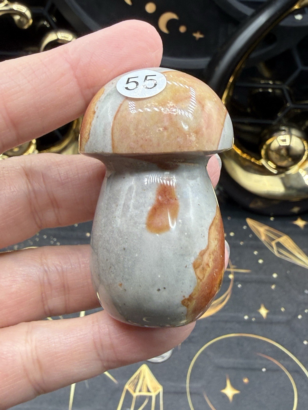 Natural Polychrome Jasper Mushrooms Carvings Free shipping