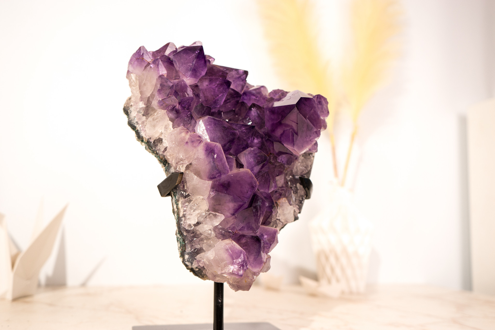 AAA-Grade Purple Amethyst Cluster with Large Deep Purple Points 11 Lb