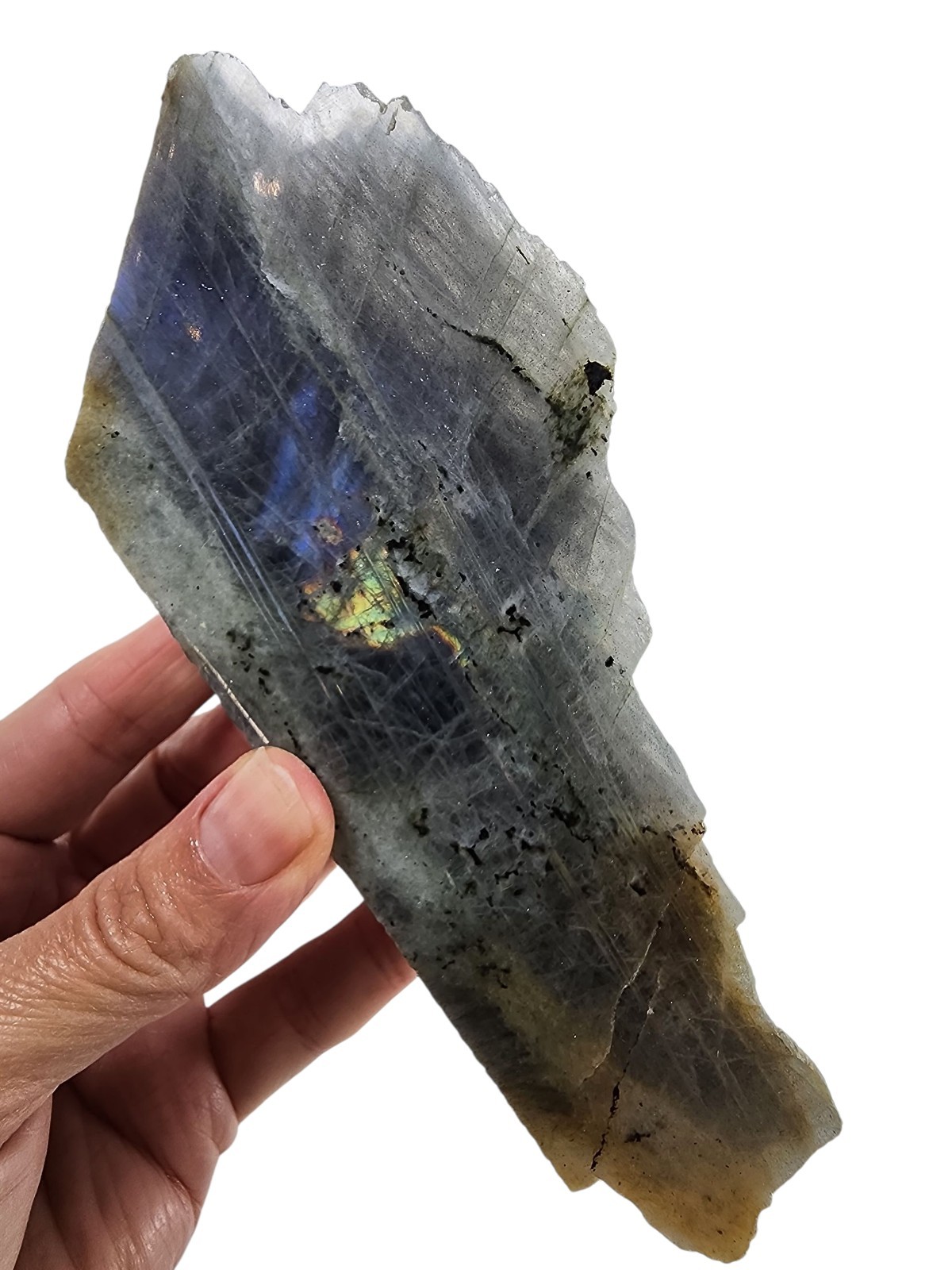 Labradorite Polished Face Rough Madagascar 204.3 grams.