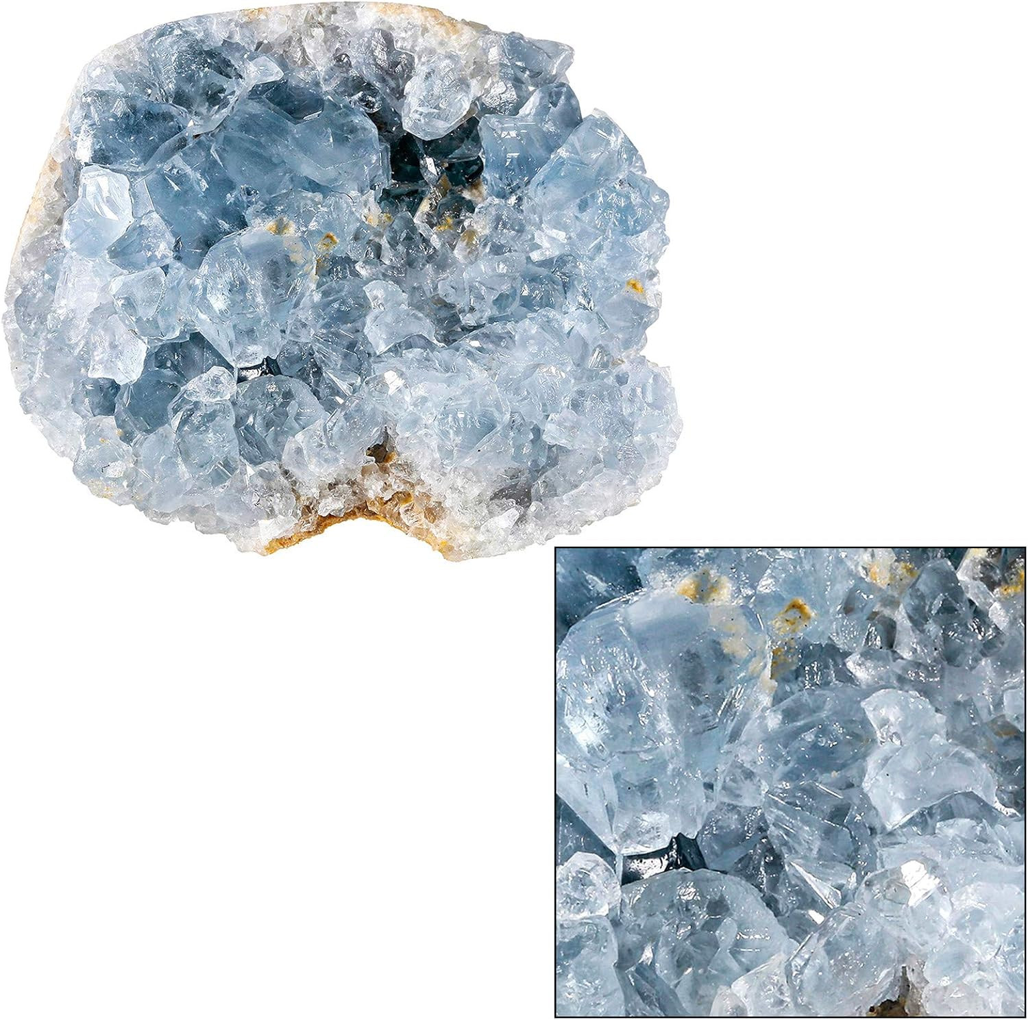 Natural Raw Blue Celestite Mineral Healing Crystal Cluster Geode Irregular Home