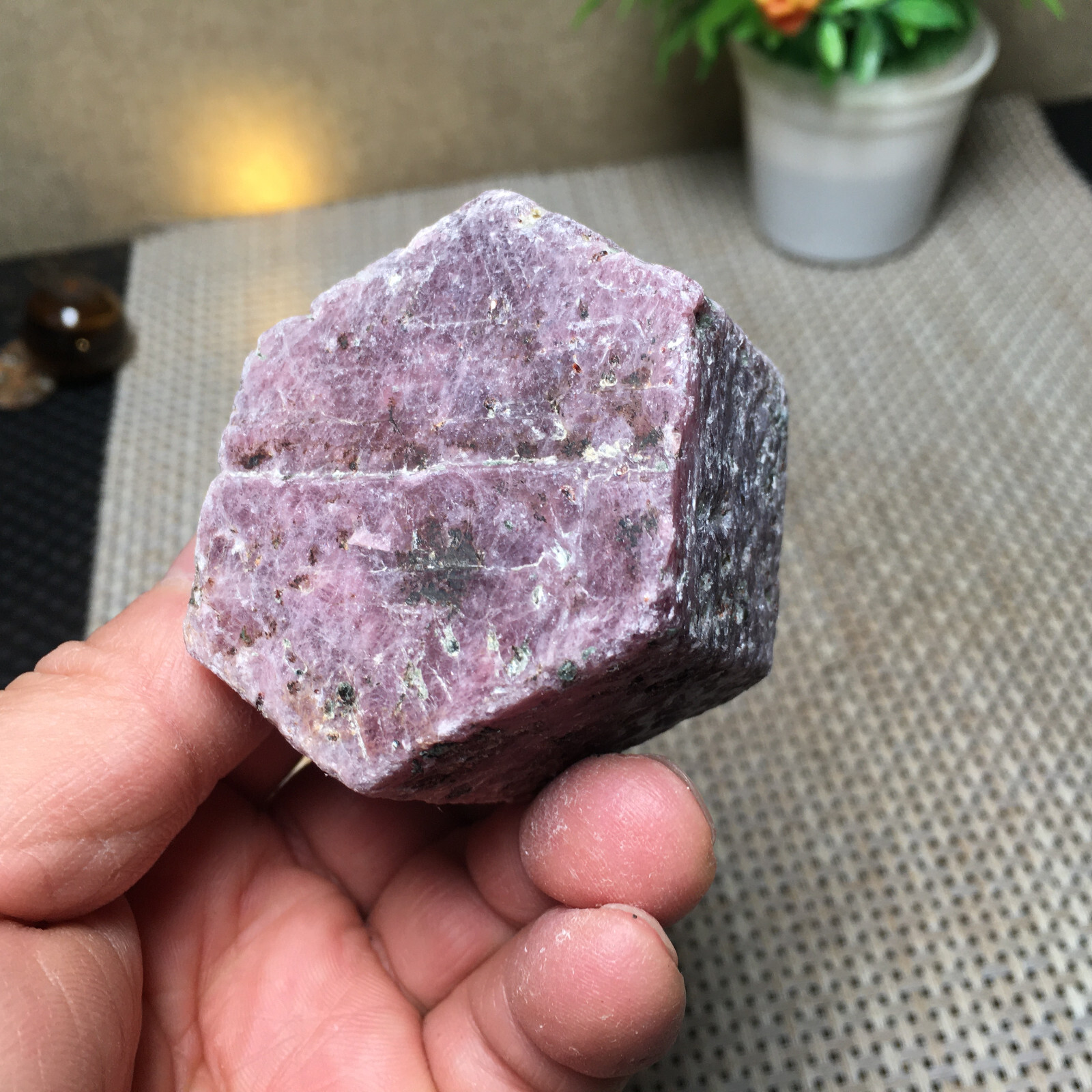 286g Natural Red Corundum Ruby Crystal Rough Mineral Specimen B1886