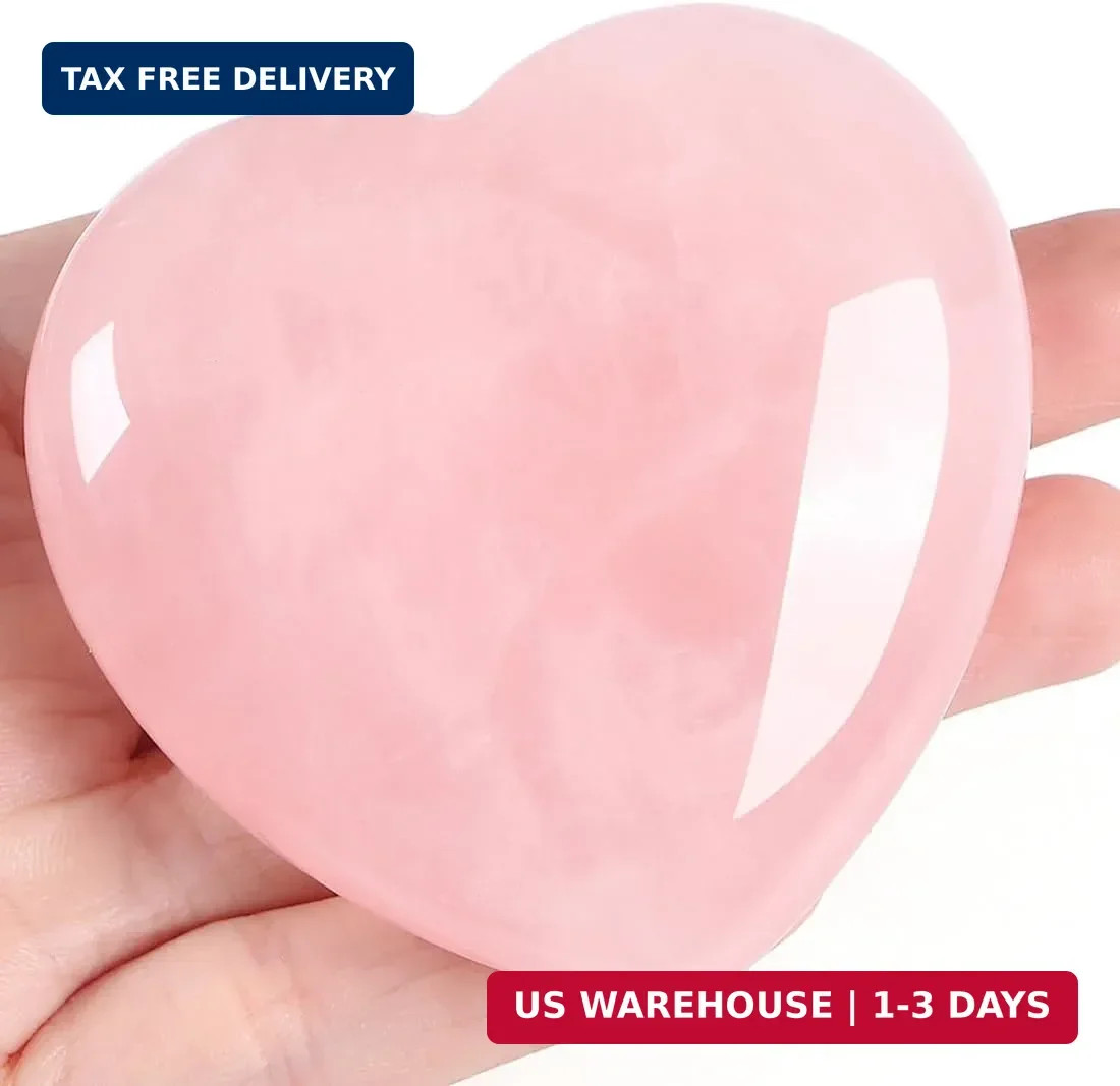 MAIBAOTA 60 mm Rose Quartz Crystals Heart Stone Mothers Day Birthday Gifts for M