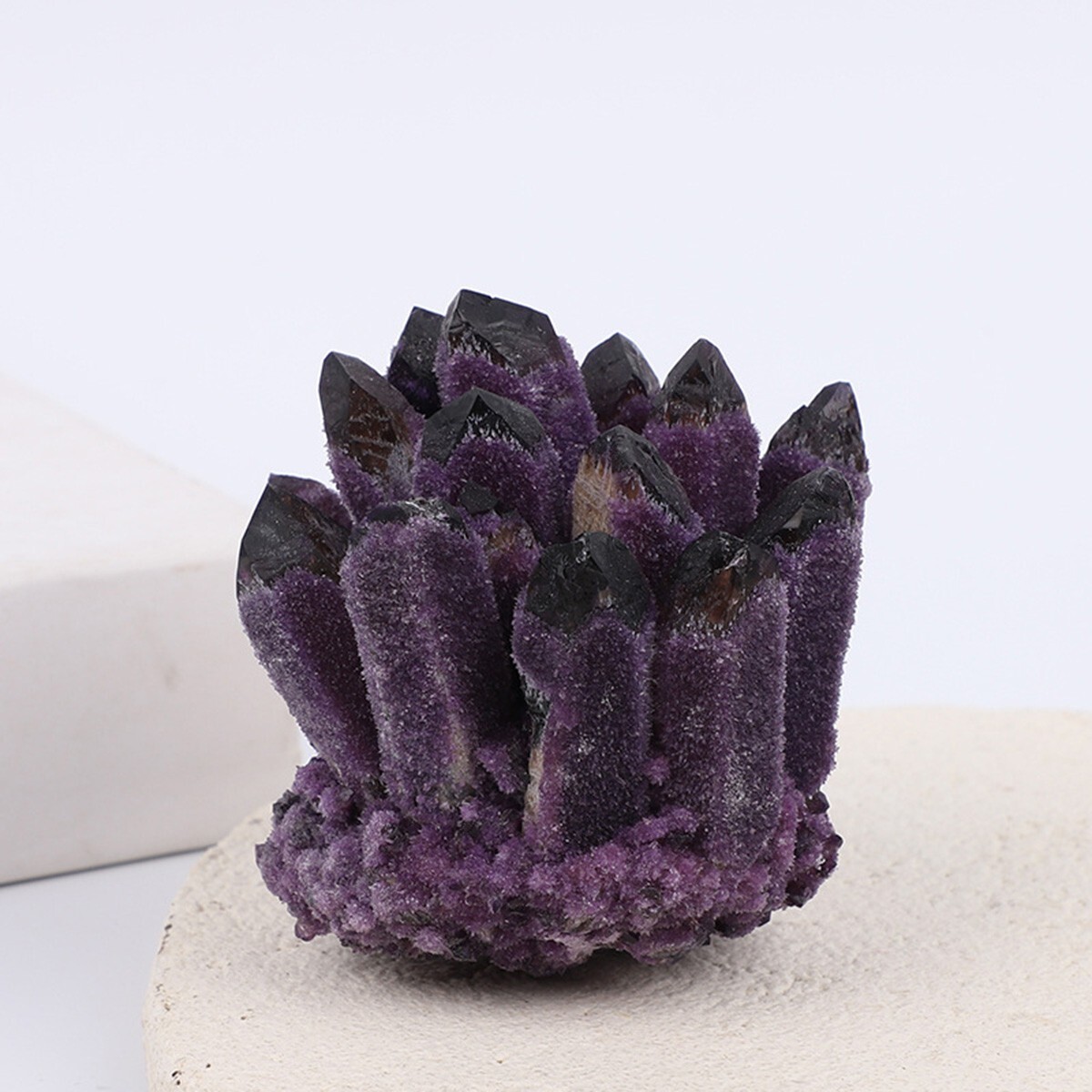 400G+ DARK PURPLE Amethyst Quartz Cluster Natural Crystal Geode Mineral Specimen