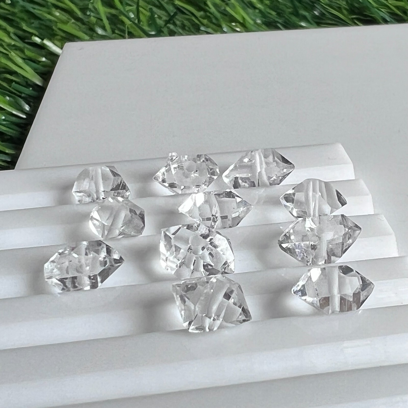 8 pcs Drilled Herkimer diamond crystals 7mm – 9mm