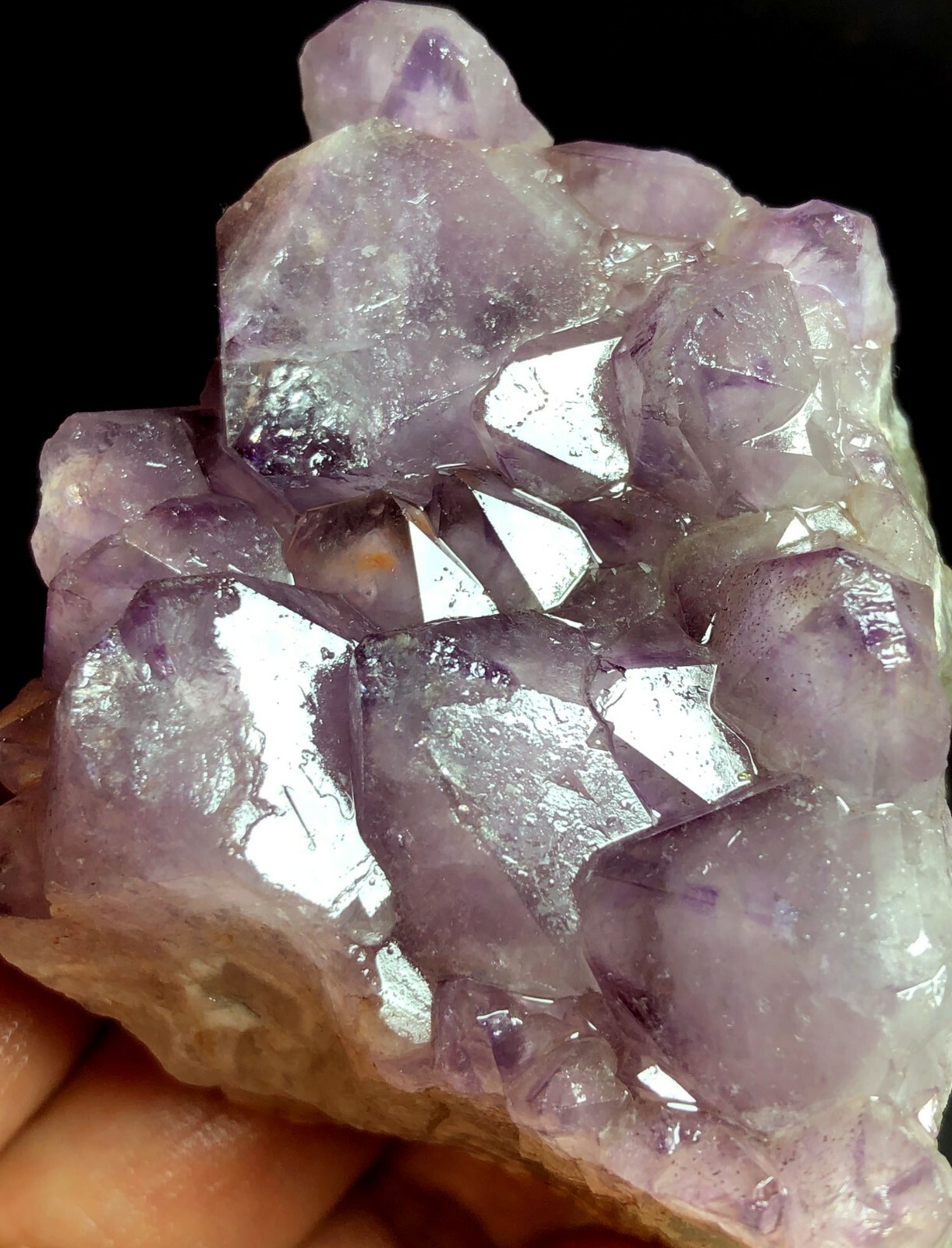 198g WOW! Tibet Super Elestial Skeletal Amethyst Quartz Crystal &Pyramid i449