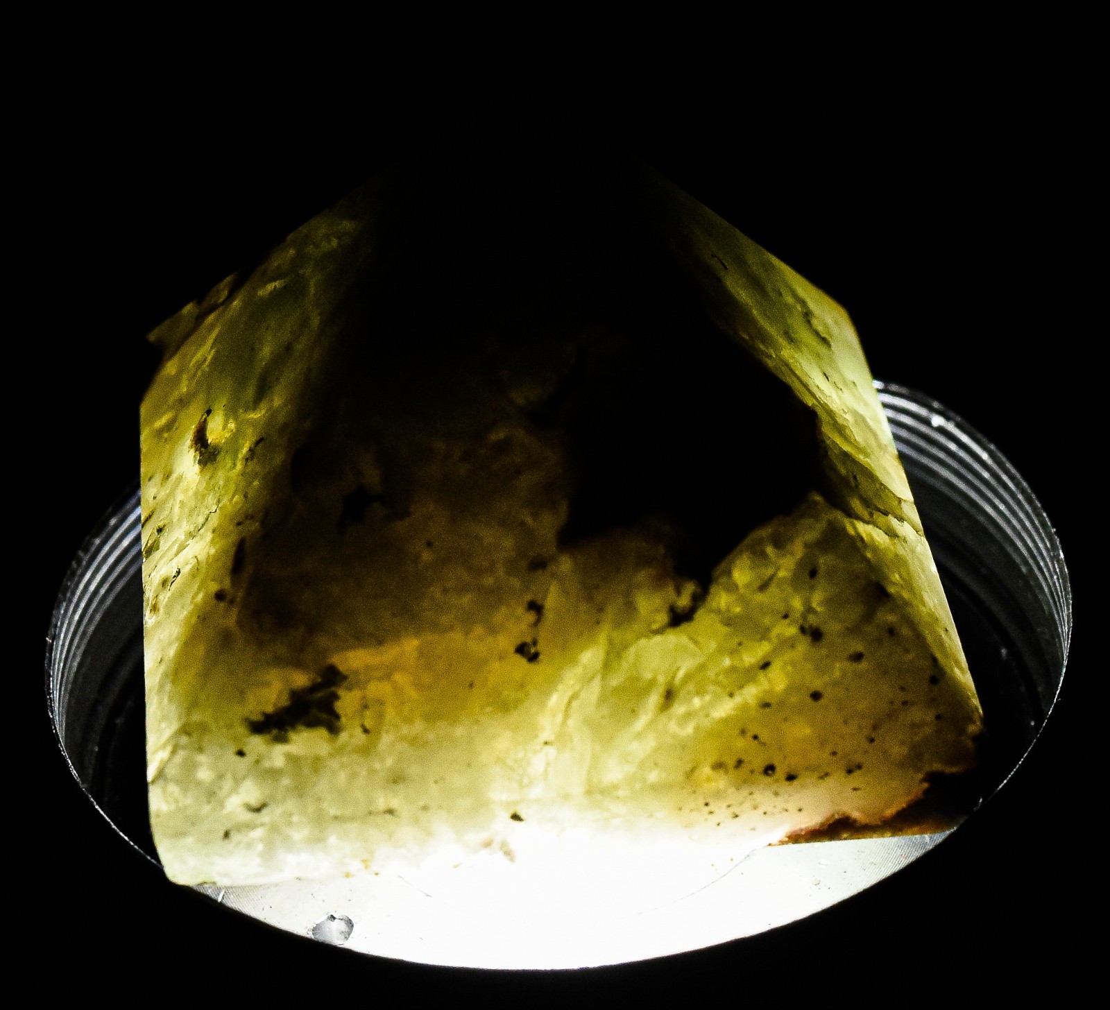36mm Greenish White Fluorite Pyramid Polished Natural Crystal Mineral – india